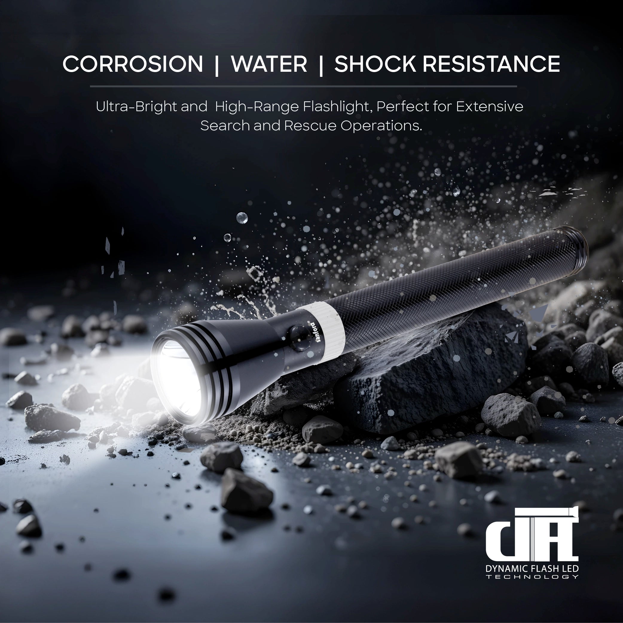 Sanford 3-in-1 Rechargeable LED Flashlight Torch Combo 5W 2200m Long Range CREE - SF5836SLC Sanford KSA