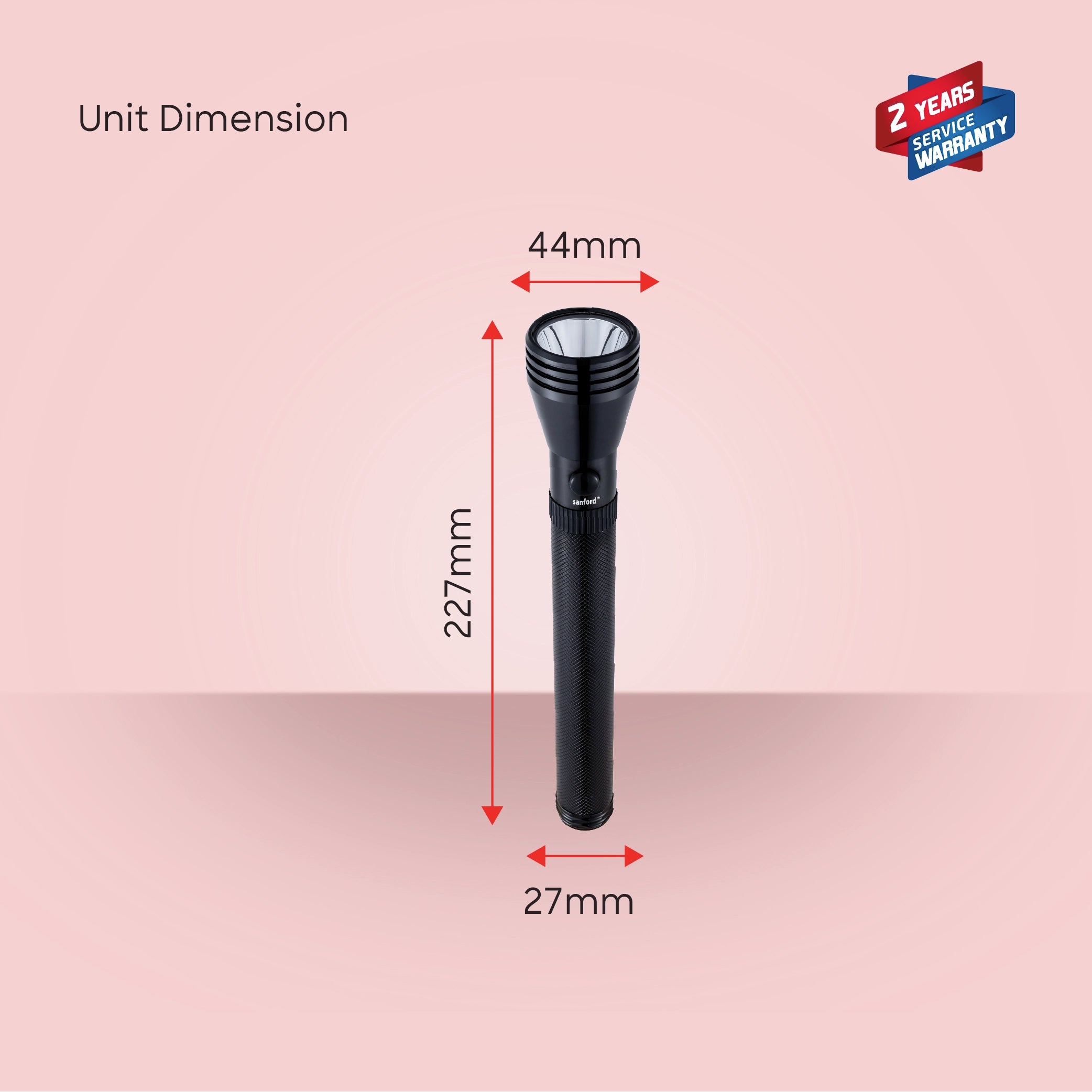 Sanford 2-in-1 Rechargeable LED Flashlight Torch Combo 5W 1800m Range CREE - SF5837SLC Sanford KSA
