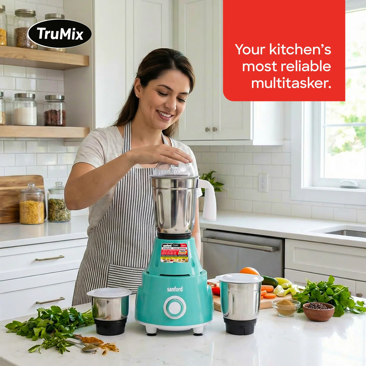 3 in 1 mixer grinder 750W stainless steel jars sanford 2