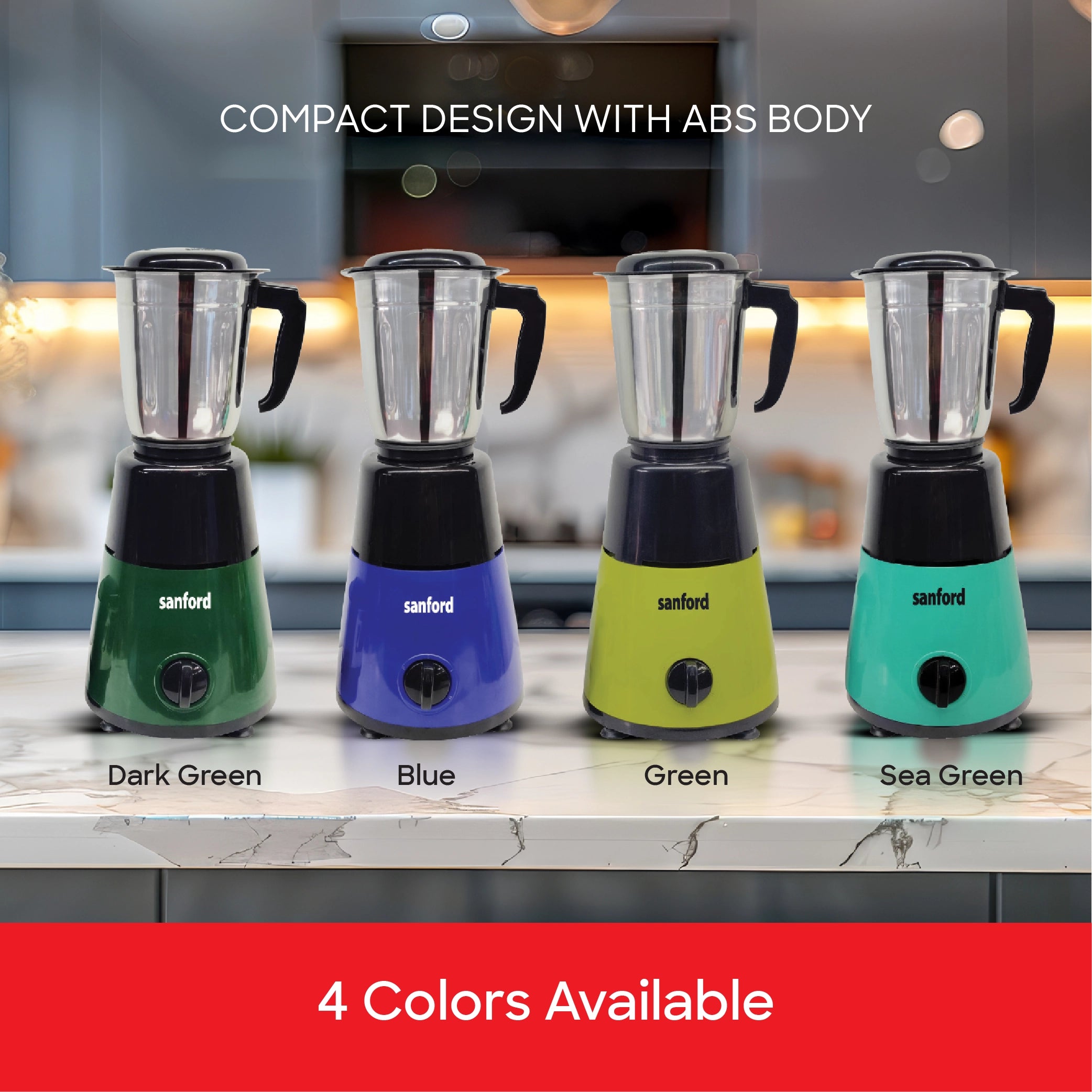 Sanford 2-in-1 Mixer Grinder 550W with Stainless Steel Jars and Copper Motor - SF5905GM Sanford KSA