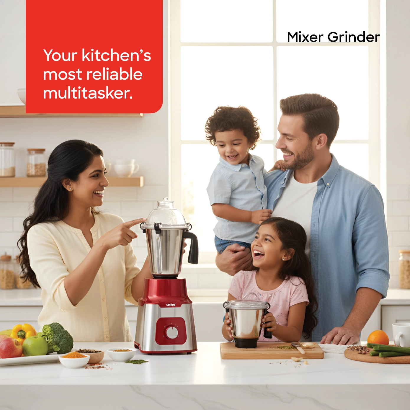 Sanford Mixer Grinder 5in1 1200W Stainless Steel Body - SF5913GM Sanford KSA