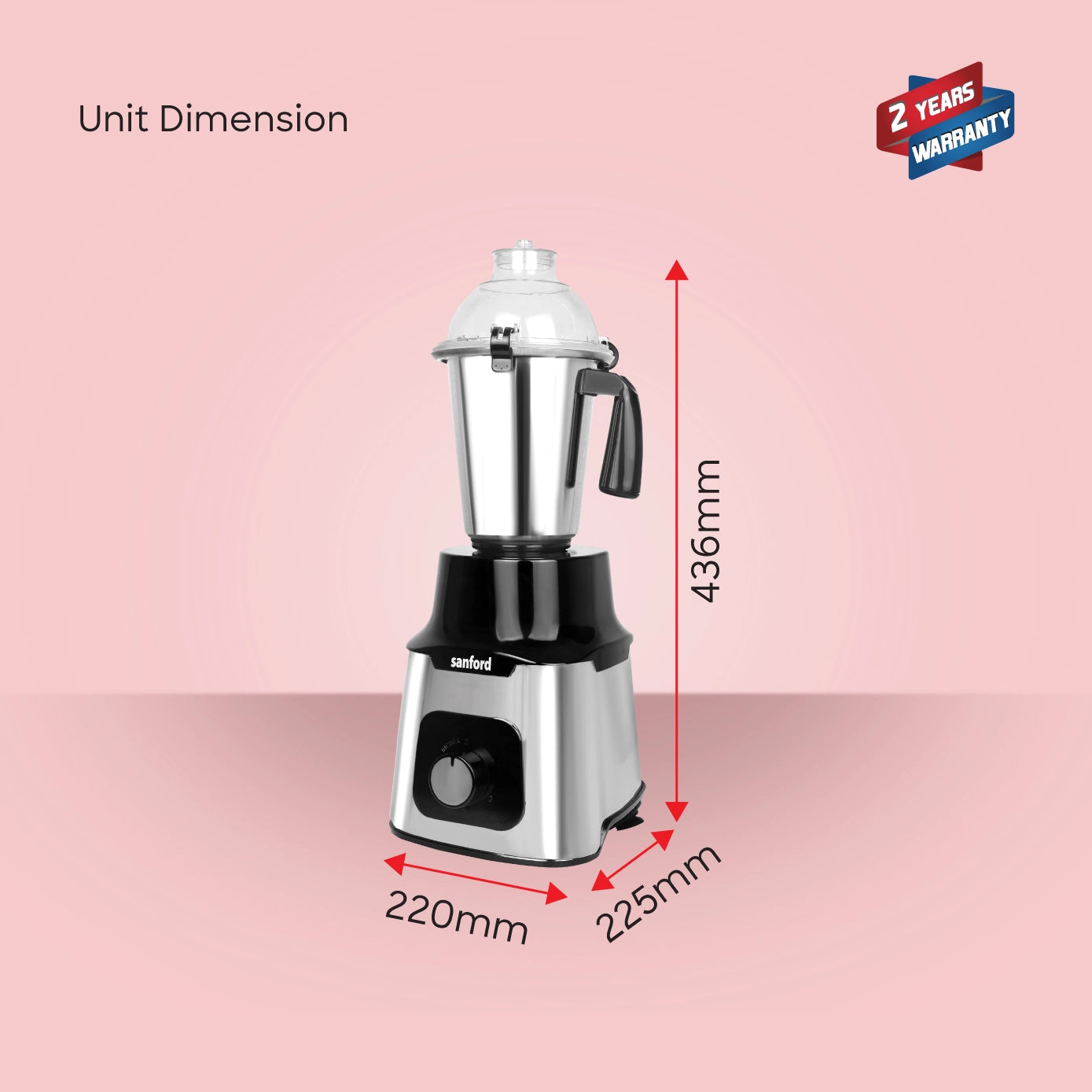 Sanford Mixer Grinder 5in1 1200W Stainless Steel Body - SF5913GM Sanford KSA