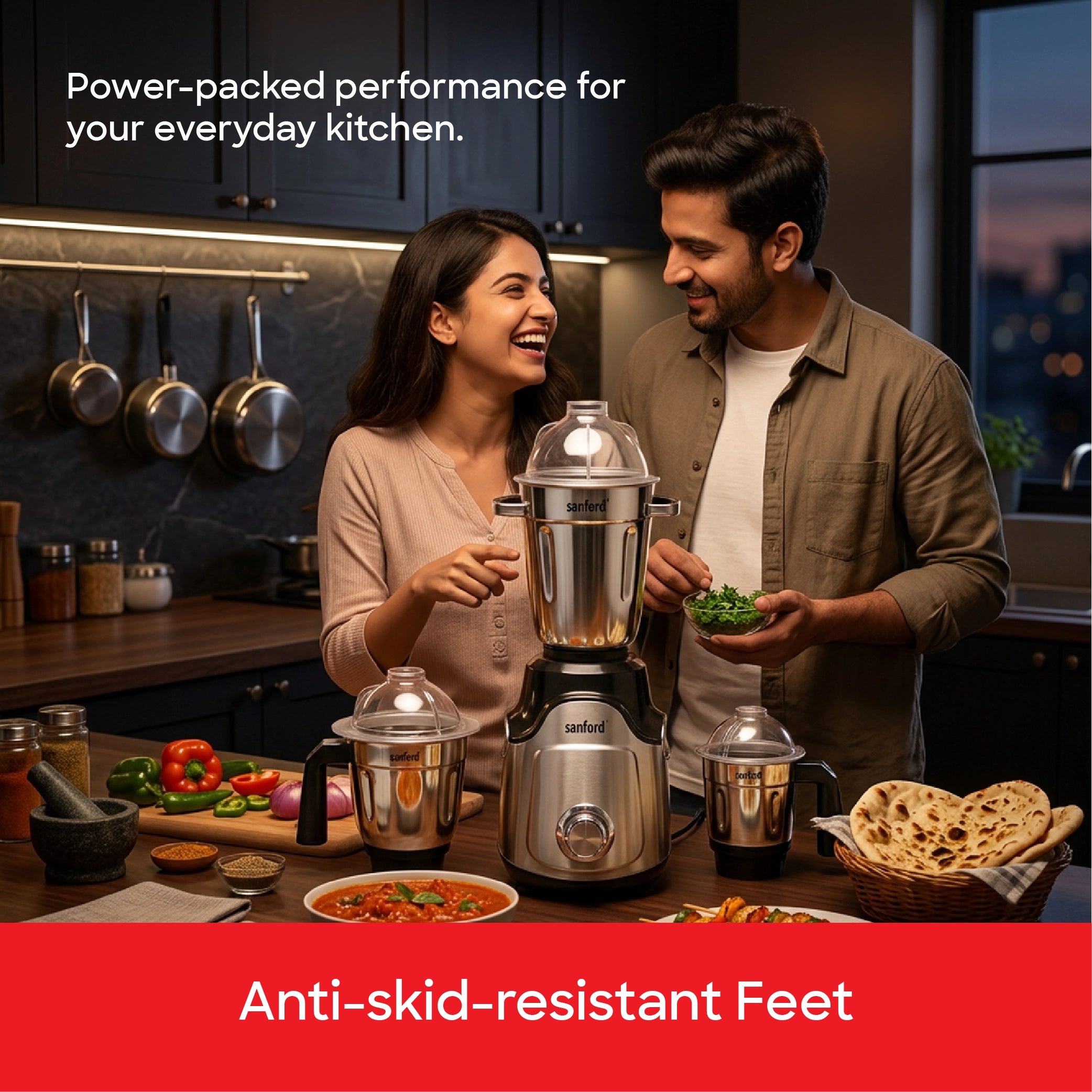 Sanford Mixer Grinder 3in1 1800W with 3 Stainless Steel Jars - SF5915GM Sanford KSA