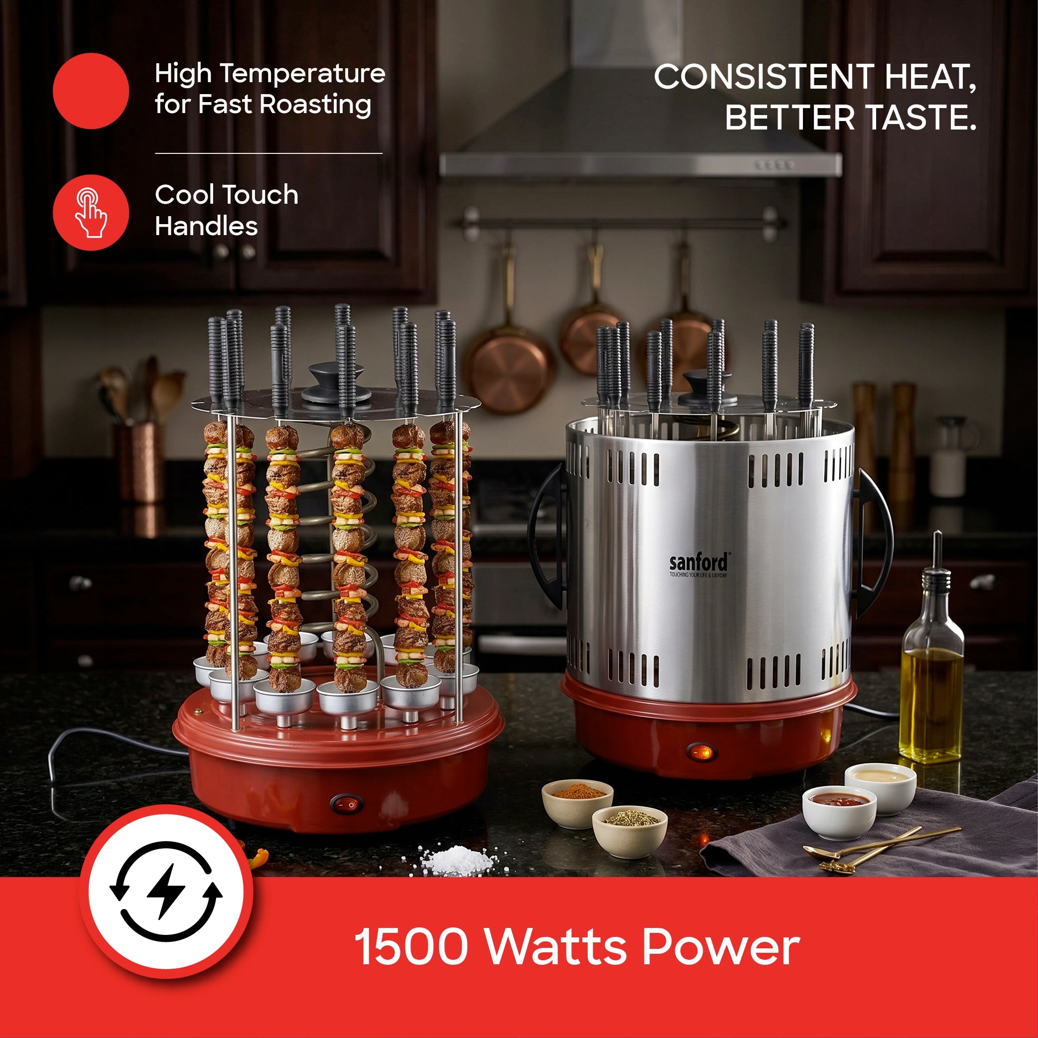 Sanford Rotary Barbecue Grill With 11 Skewers and 360° Rotation - SF5950RBQ Sanford KSA