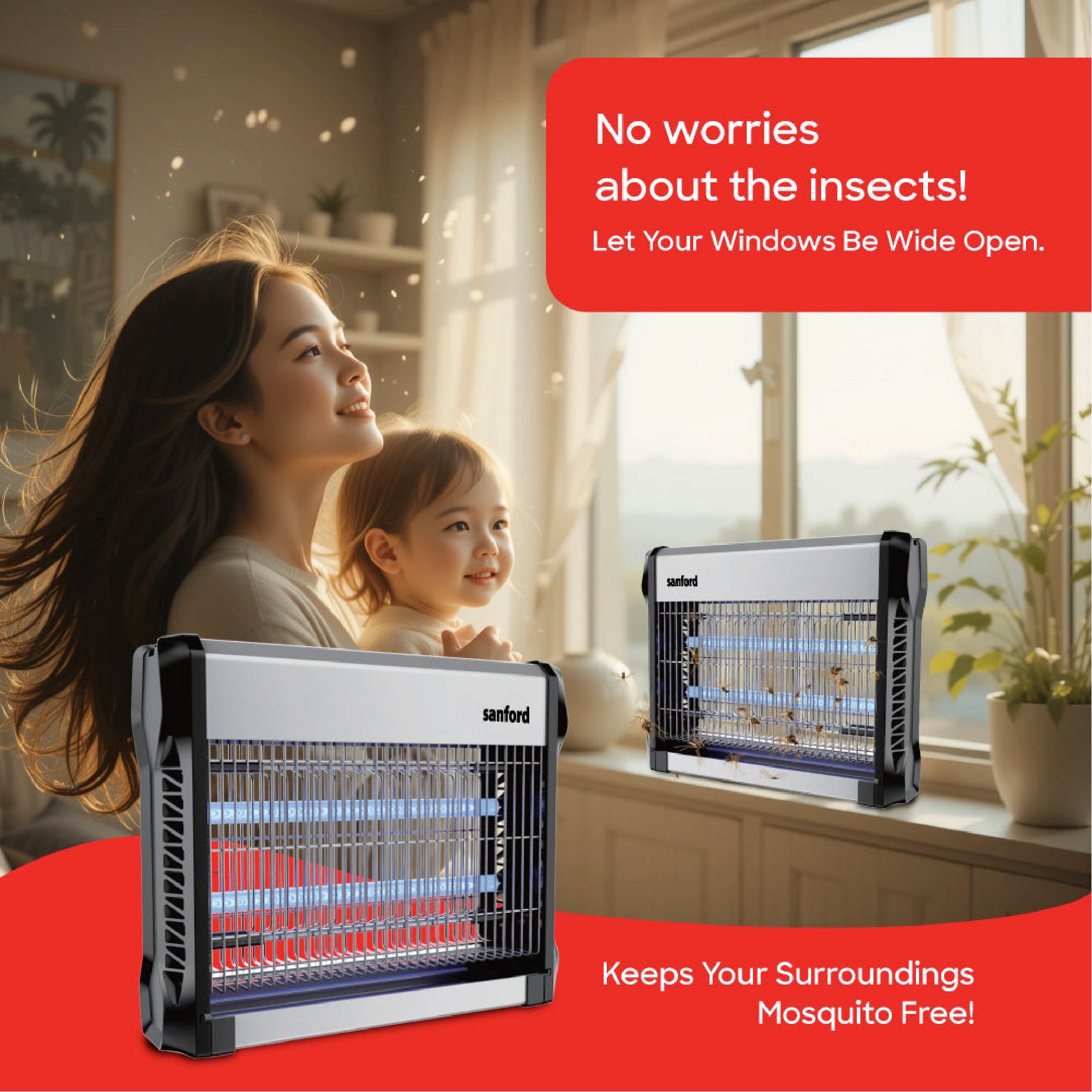 Sanford Insect Killer 23W with Dual UV Lamps and Collection Tray Mosquito Zapper - SF612IK-A Sanford KSA