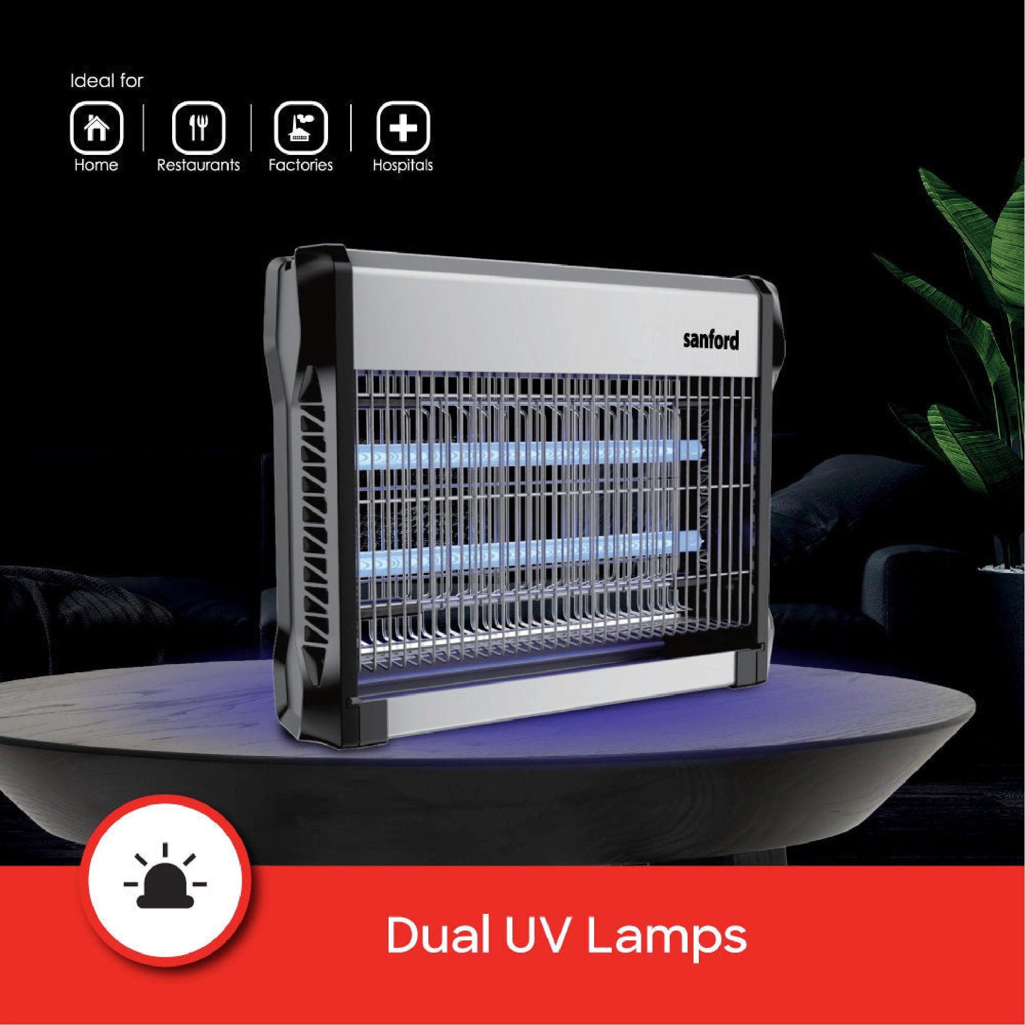 Sanford Insect Killer 23W with Dual UV Lamps and Collection Tray Mosquito Zapper - SF612IK-A Sanford KSA