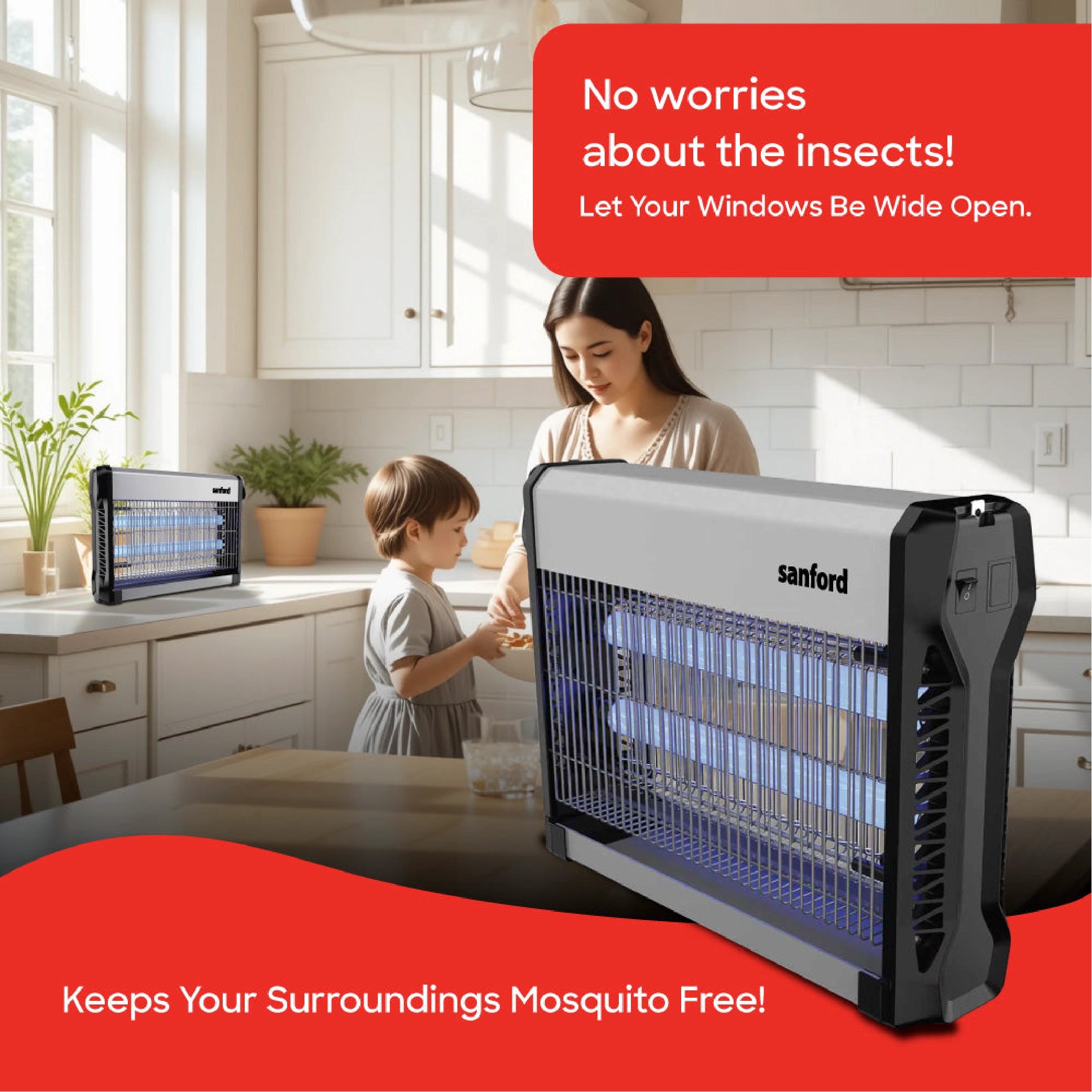 Sanford Insect Killer 28W with Dual UV Lamps and Collection Tray Mosquito Zapper - SF613IK-A Sanford KSA