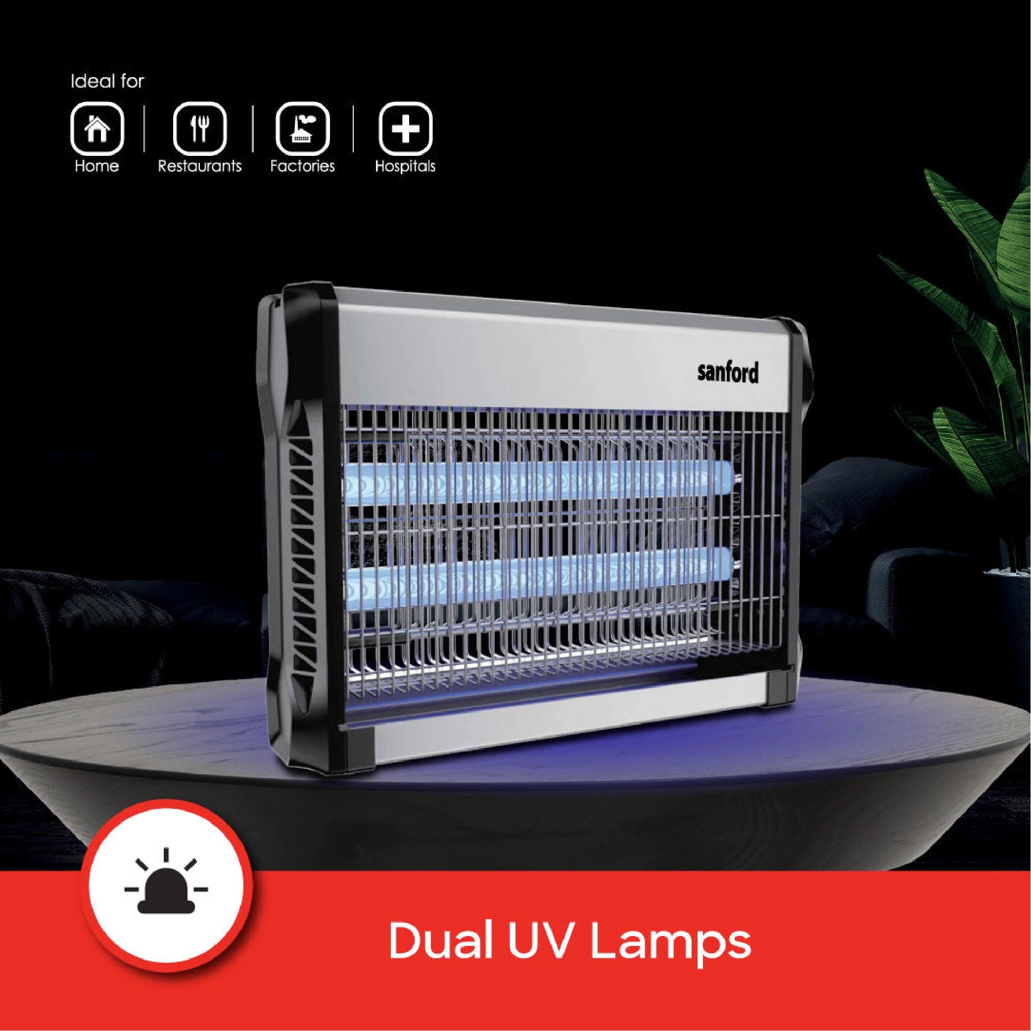 Sanford Insect Killer 28W with Dual UV Lamps and Collection Tray Mosquito Zapper - SF613IK-A Sanford KSA
