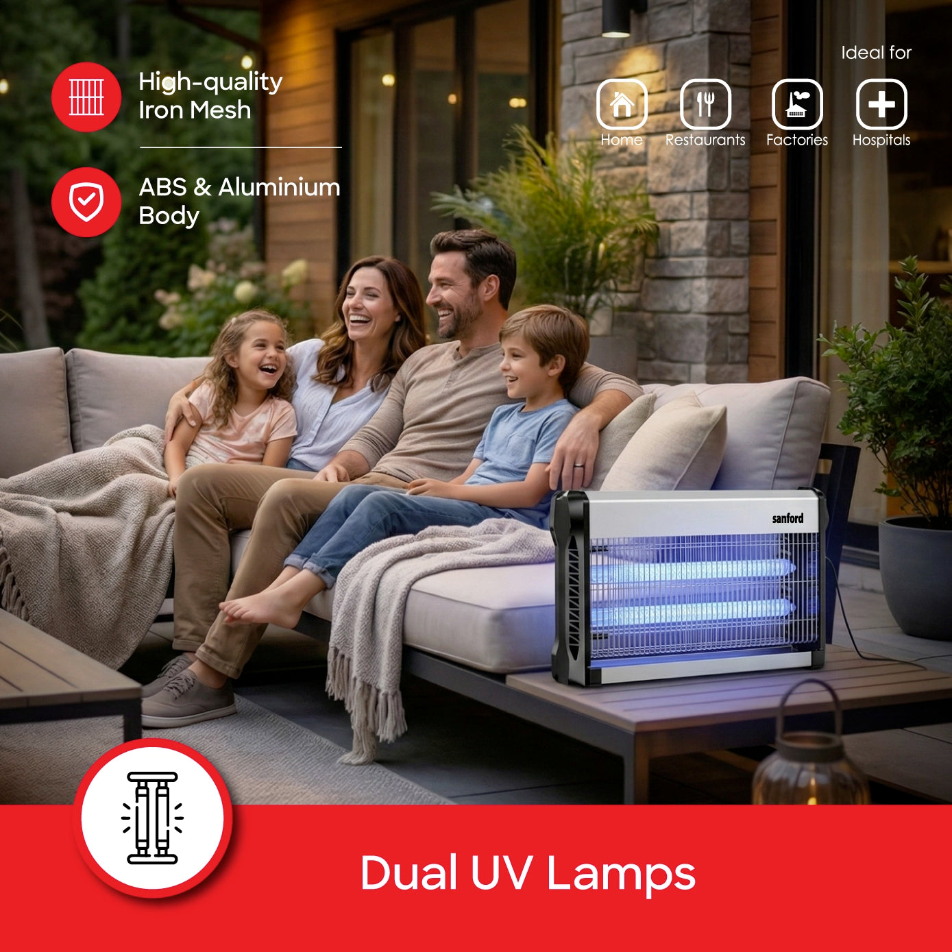 Sanford Insect Killer 39W with Dual UV Lamps and Collection Tray Mosquito Zapper - SF614IK Sanford KSA