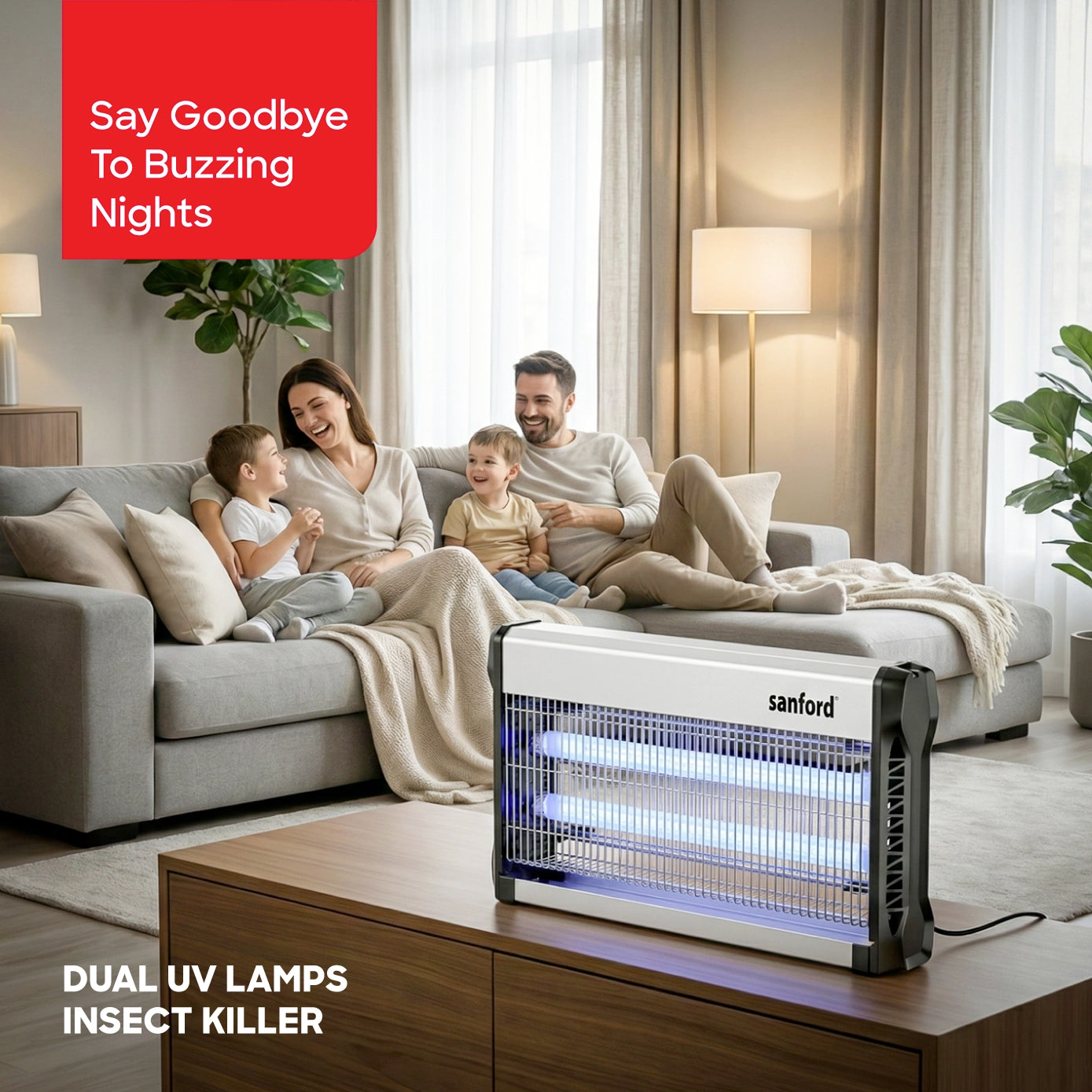 Sanford Insect Killer 39W with Dual UV Lamps and Collection Tray Mosquito Zapper - SF614IK Sanford KSA