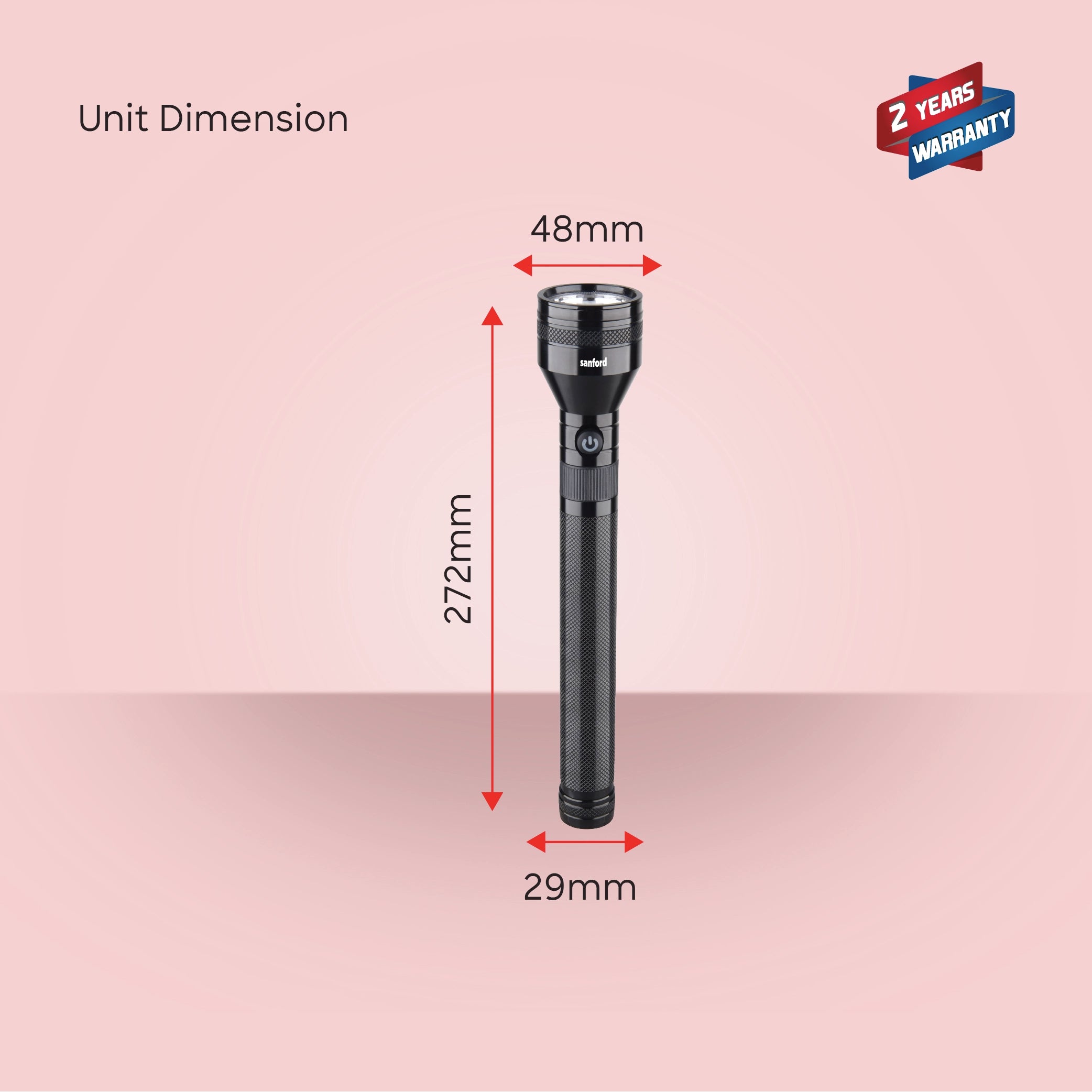 Sanford LED Flashlight Torch 10W Rechargeable Force Series 2500m Range High Power CREE Beam - SF6179SL Sanford KSA