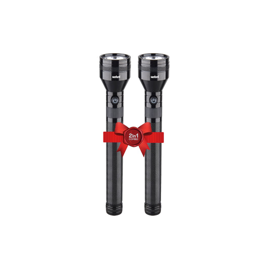 Sanford 2-in-1 Rechargeable LED Flashlight Torch Combo 10W 2500m Long Range - SF6180SLC Sanford KSA