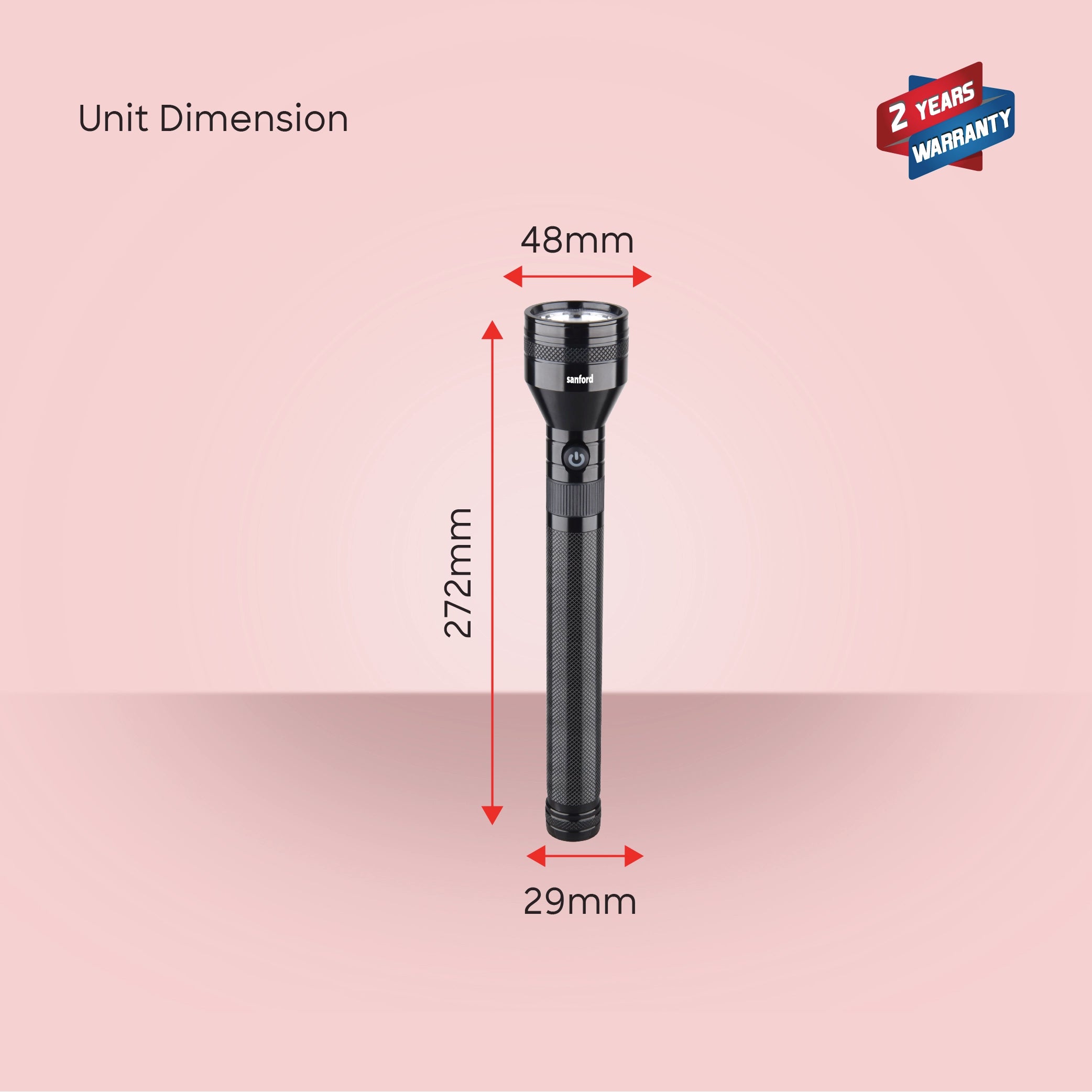 Sanford 2-in-1 Rechargeable LED Flashlight Torch Combo 10W 2500m Long Range - SF6180SLC Sanford KSA