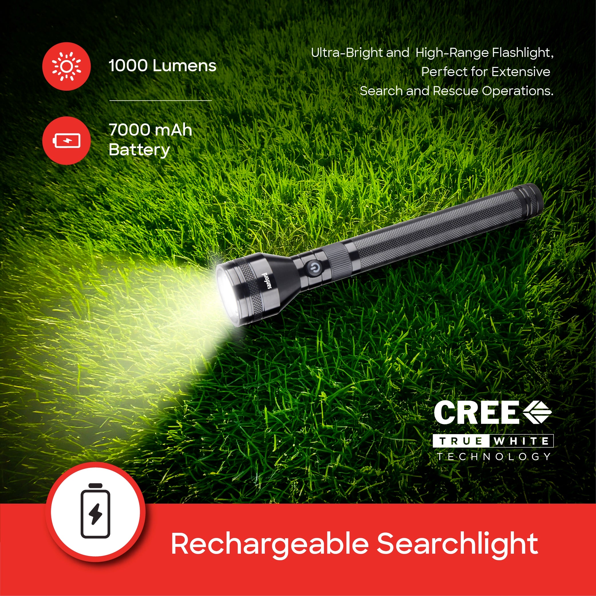 Sanford LED Search Light Combo 3 in 1 Rechargeable 1000 Lumens - SF6181SLC Sanford KSA