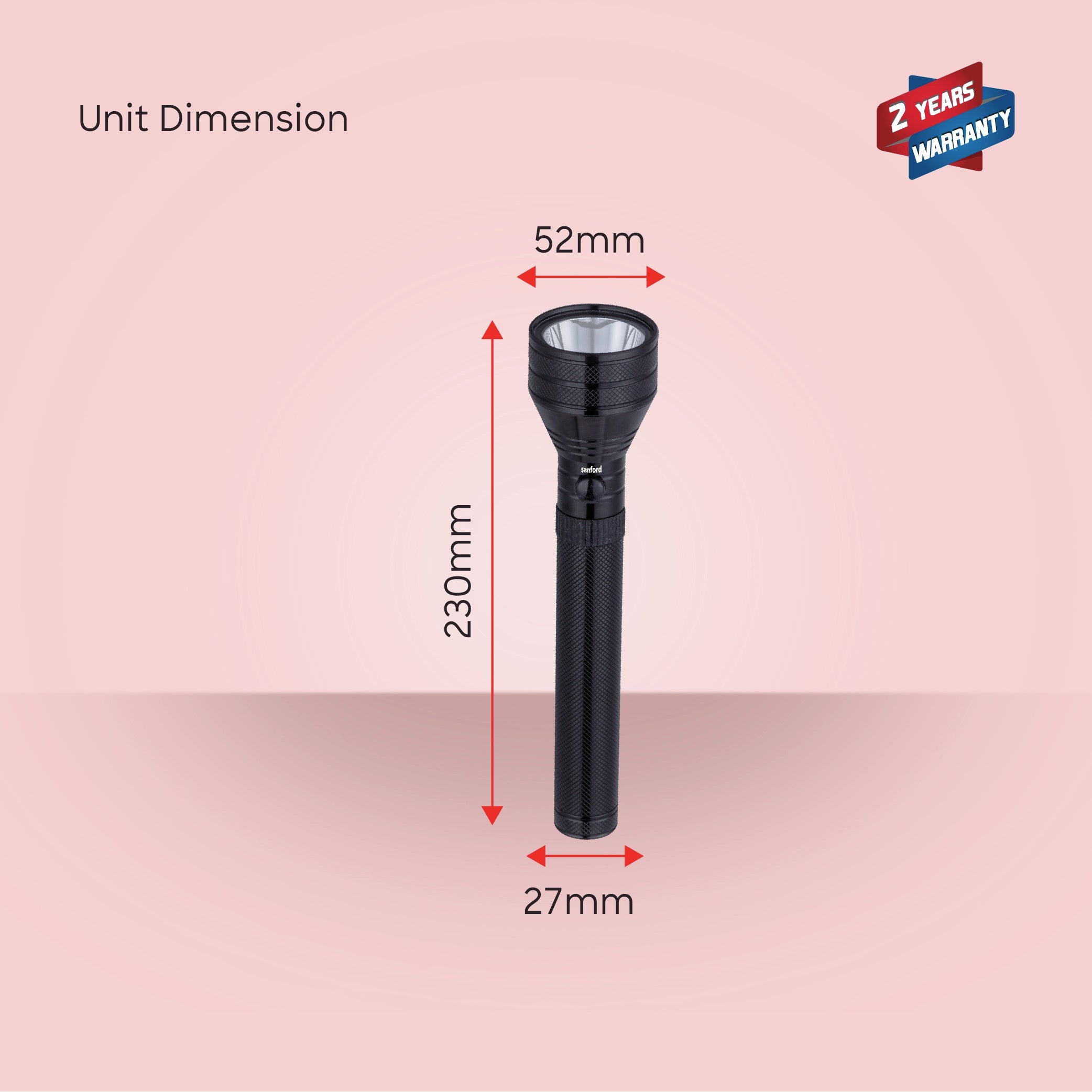 Sanford 2-in-1 Rechargeable LED Flashlight Torch Combo 7W 2800m Long Range - SF6191SLC Sanford KSA