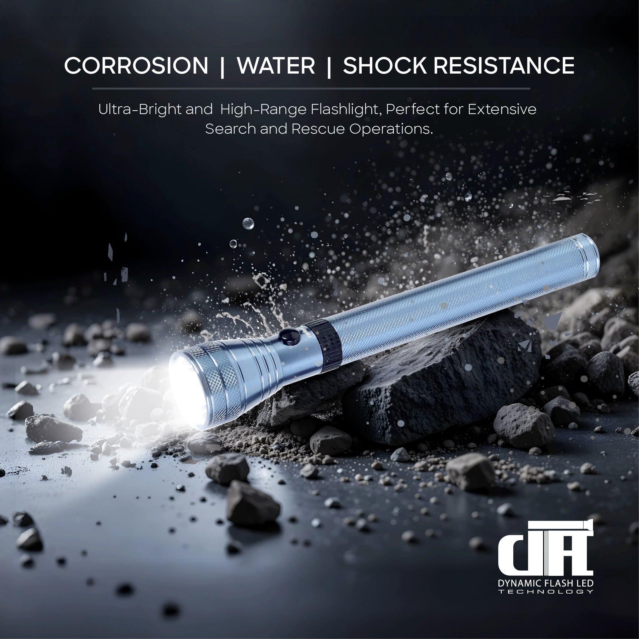 Sanford 2-in-1 Rechargeable LED Flashlight Torch Combo 5W 1800m Long Range CREE - SF6204SLC-A Sanford KSA