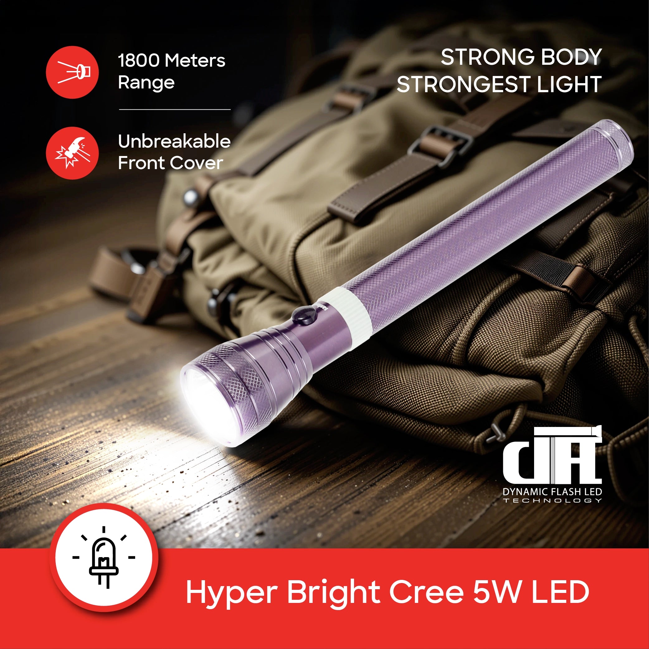 Sanford 4-in-1 Rechargeable LED Flashlight Torch Combo 5W 1800m CREE - SF6206SLC-A Sanford KSA