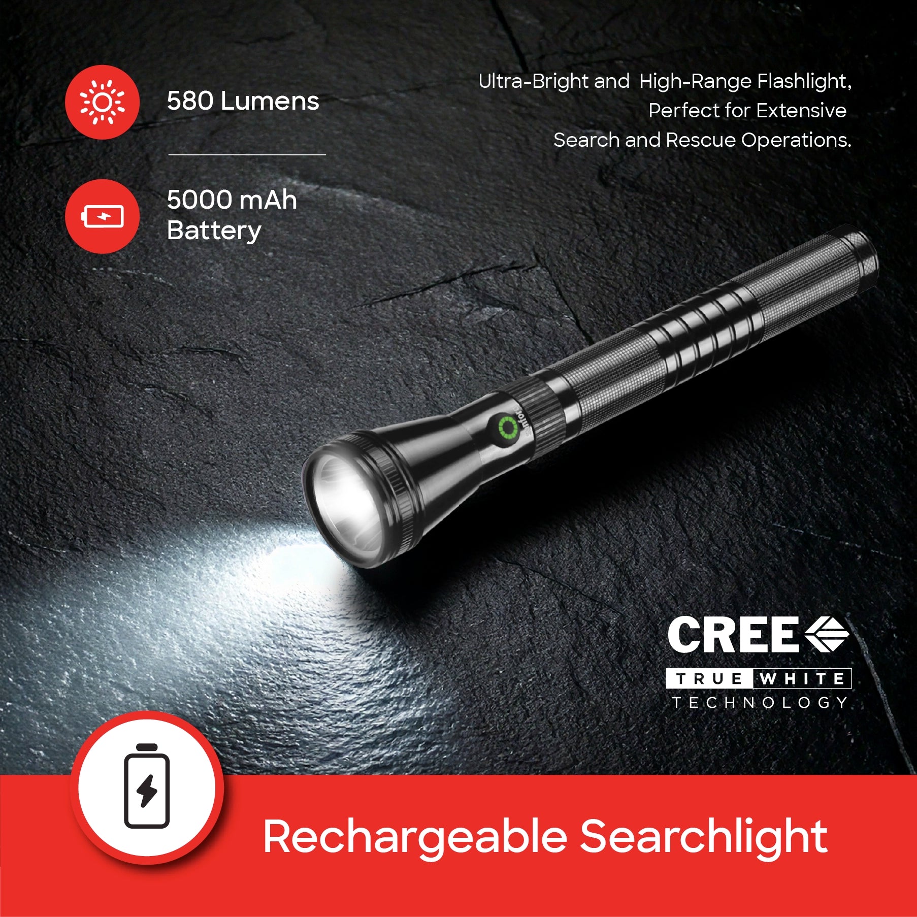 Sanford LED Search Light Combo 2 in 1 Rechargeable CREE LED - SF6207SLC Sanford KSA