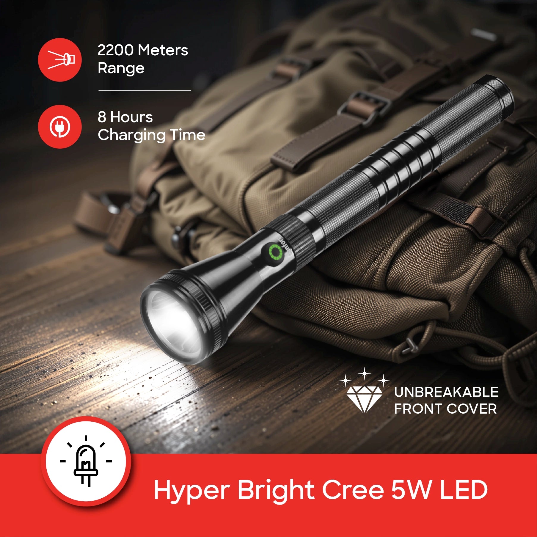 Sanford LED Search Light Combo 2 in 1 Rechargeable CREE LED - SF6207SLC Sanford KSA