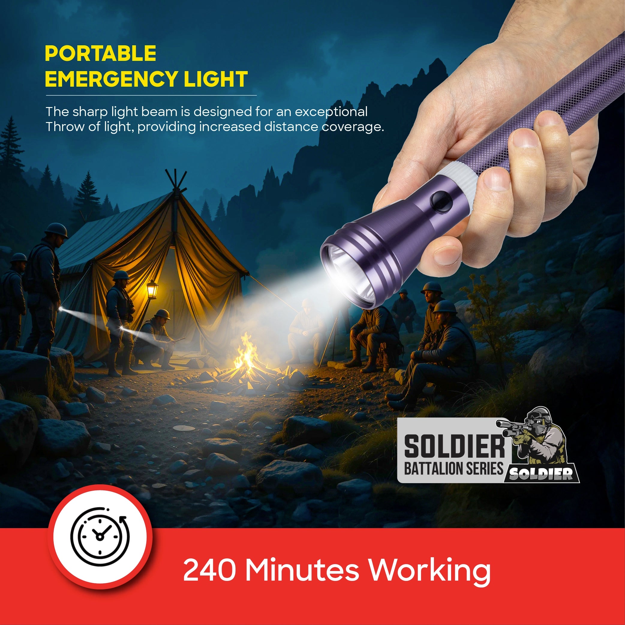 Sanford 2-in-1 Rechargeable LED Flashlight Torch Combo 5W 2200m Long Range CREE - SF6207SLC Sanford KSA