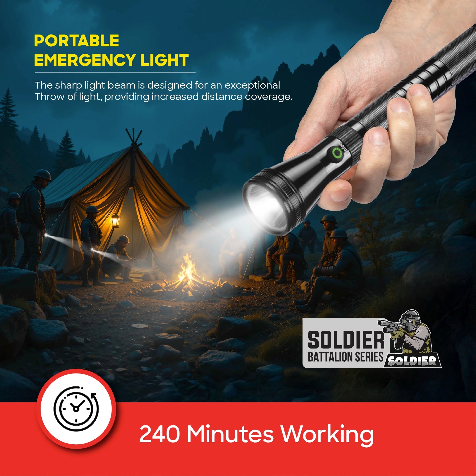Sanford LED Search Light Combo 2 in 1 Rechargeable CREE LED - SF6207SLC Sanford KSA
