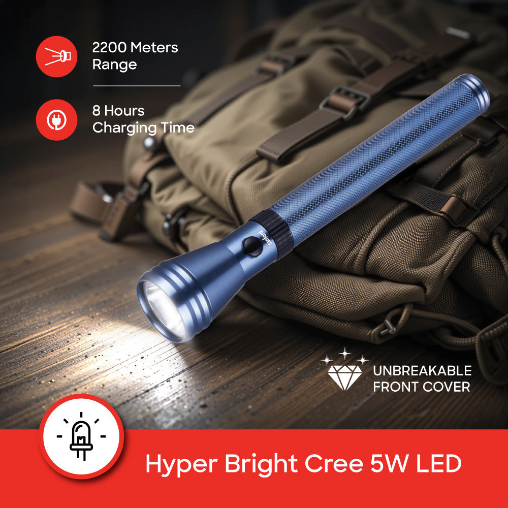 rechargeable CREE LED flashlight 5W 2200m range 580 lumens sanford 4