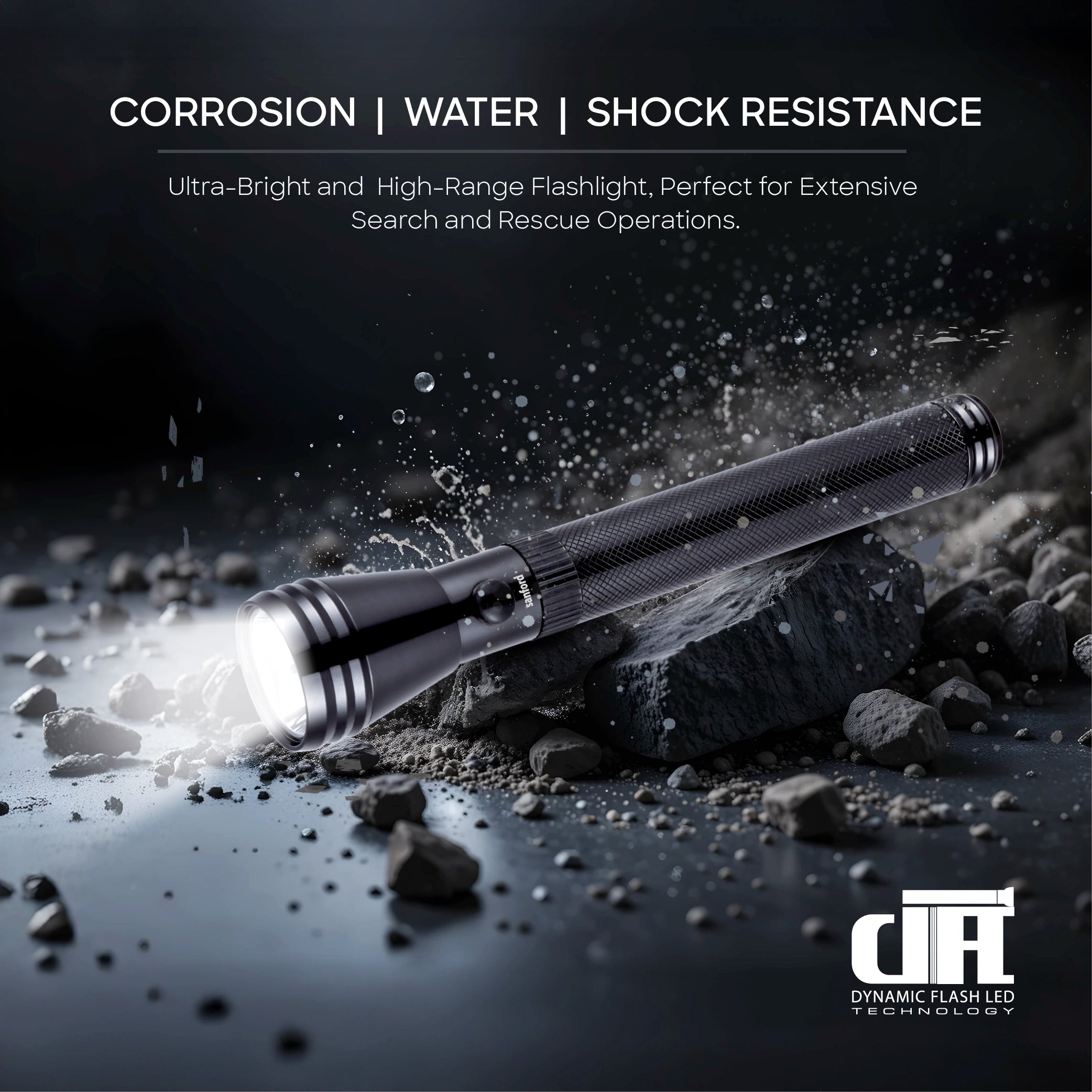 Sanford Rechargeable CREE LED Flashlight With 2200m Range And 580 Lumens 5W - SF6208SLC Sanford KSA