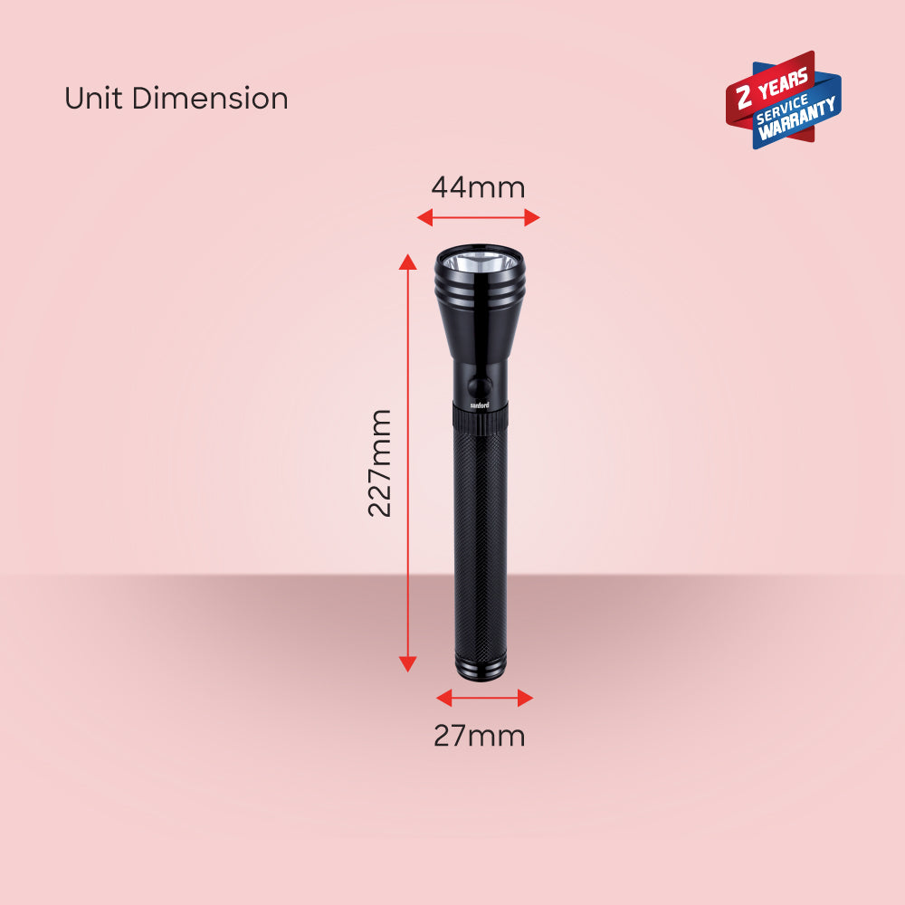 rechargeable CREE LED flashlight 5W 2200m range 580 lumens sanford 8