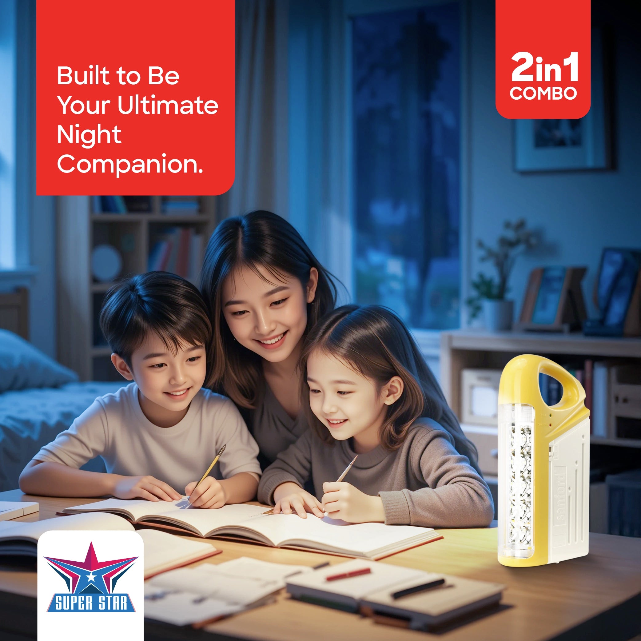 Sanford Emergency Lantern Rechargeable 2 in 1 with Searchlight - SF6213SEC Sanford KSA