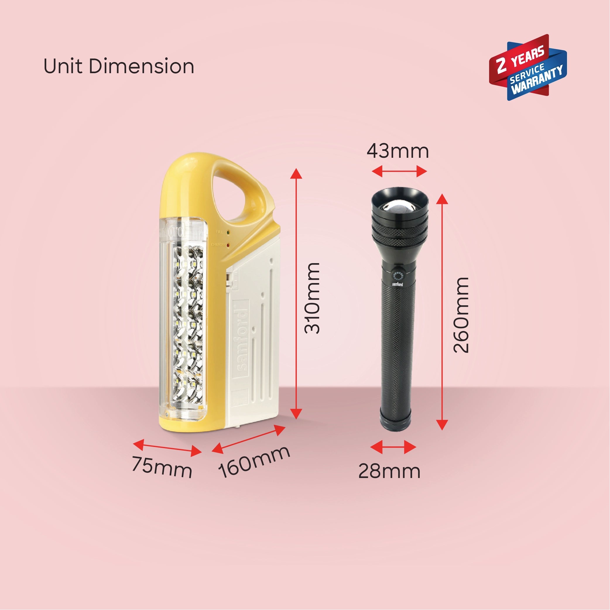 Sanford Emergency Lantern Rechargeable 2 in 1 with Searchlight - SF6213SEC Sanford KSA