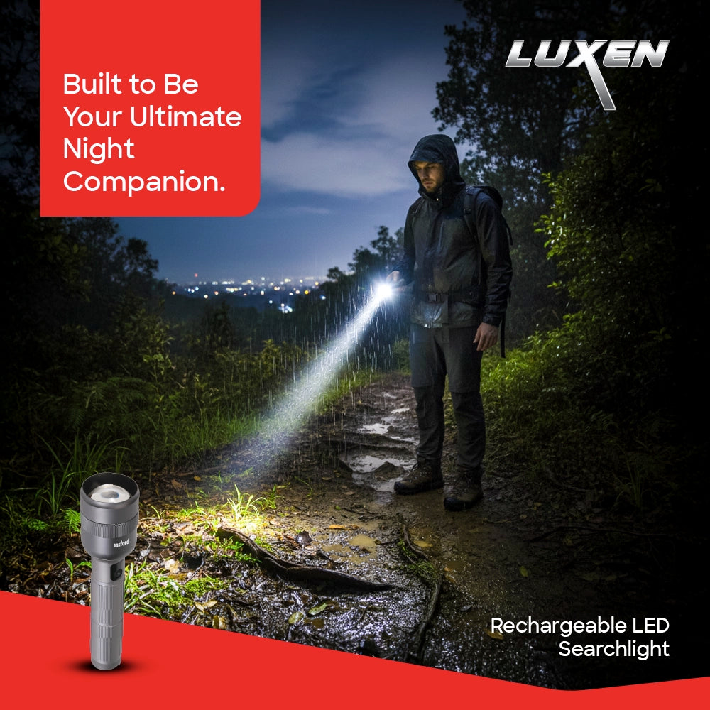 Sanford Rechargeable Flashlight Torch Zoom 5-Mode Laser LED 80W 8000 Lumens Digital Display - SF6215SL Sanford KSA