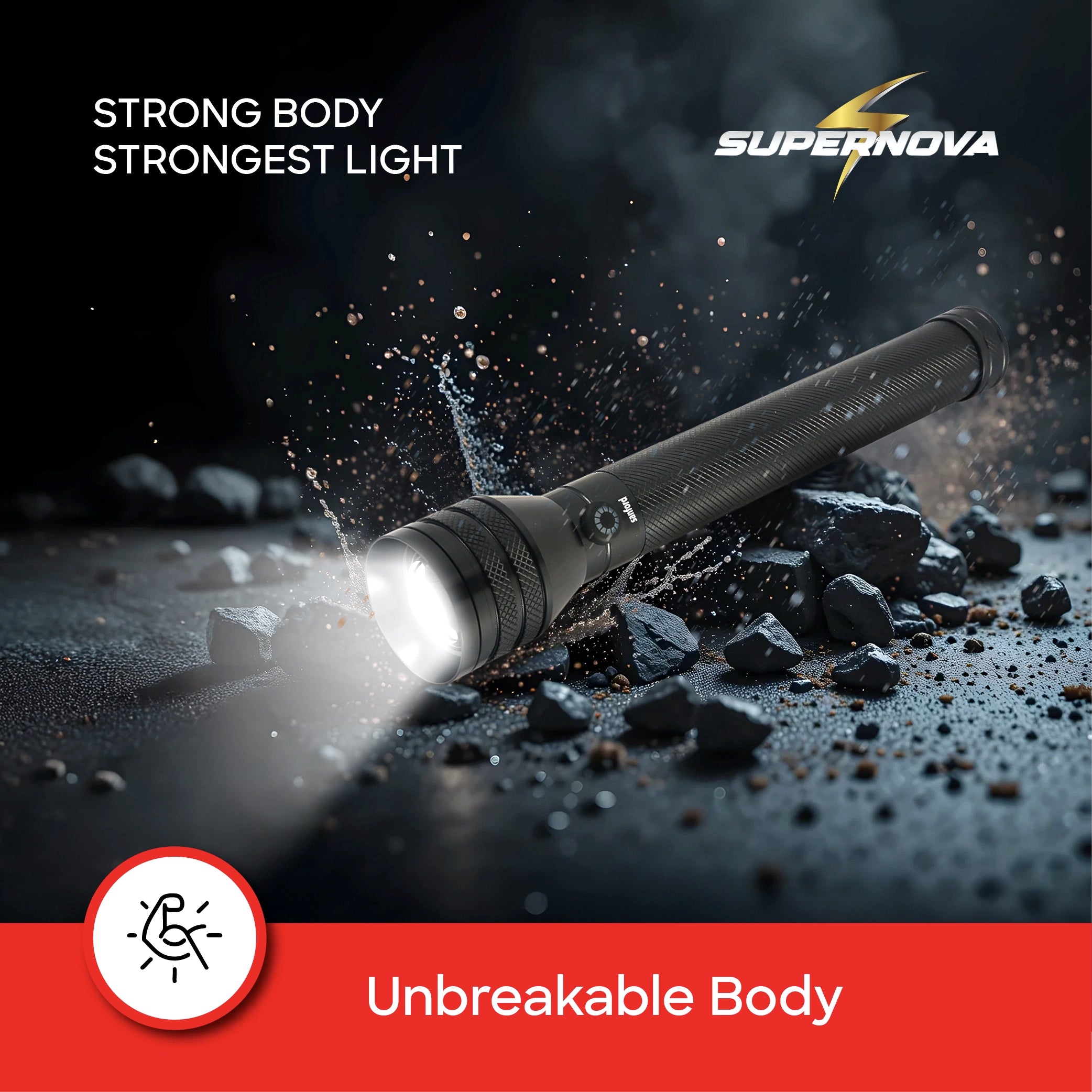 Sanford LED Flashlight Torch Supernova 20W Rechargeable Zoom 2500m Long-Range 5-Mode - SF6301SL Sanford KSA