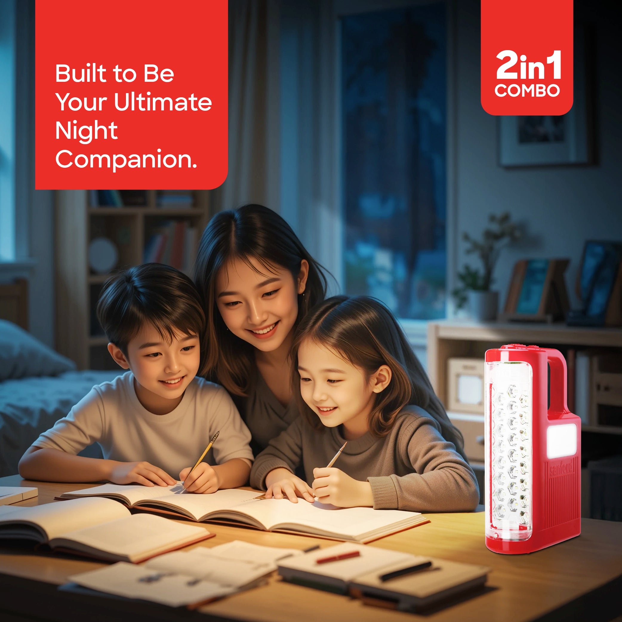 Sanford 2-in-1 Rechargeable Emergency Lantern & Torch Combo LED Lighting - SF6352SEC