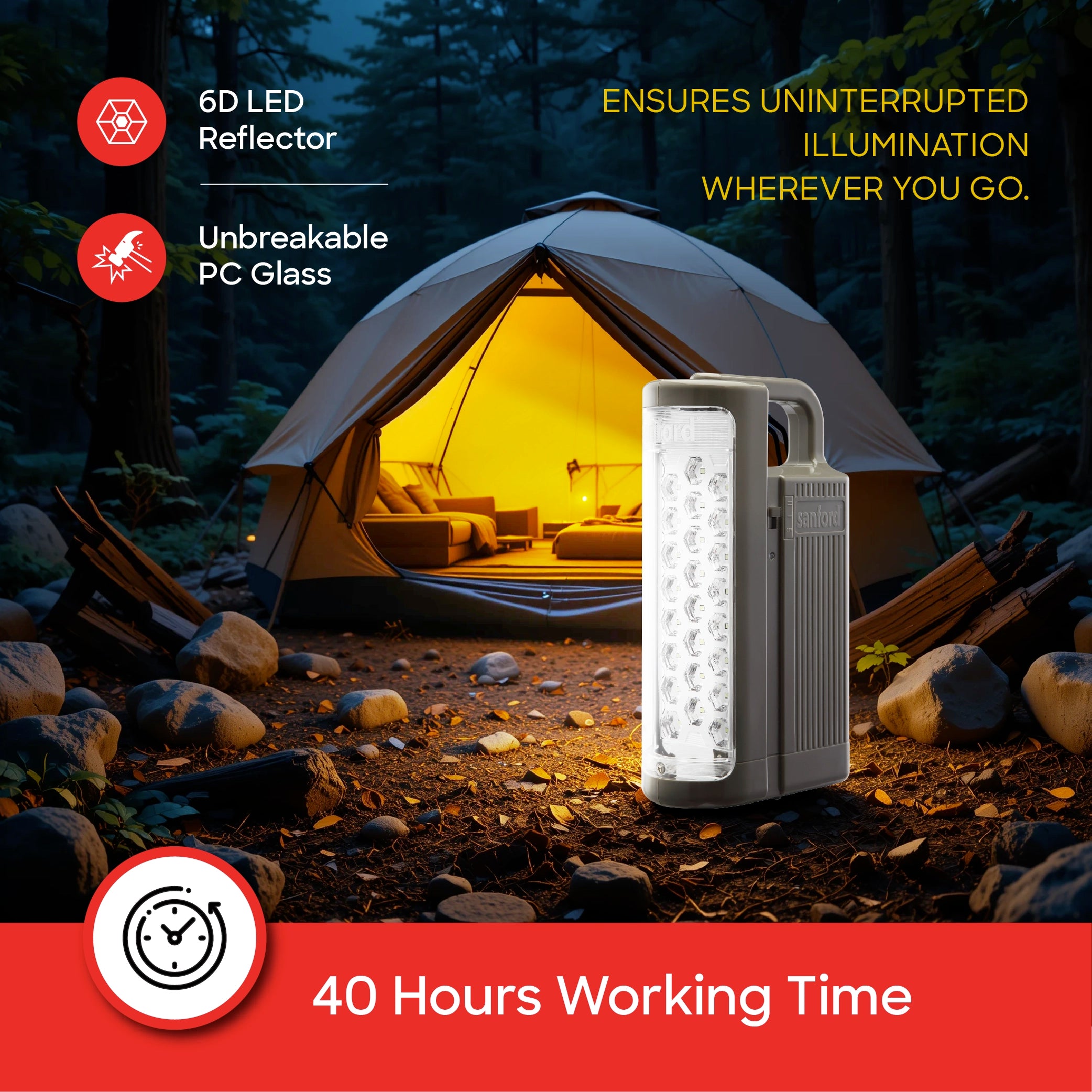 Sanford Rechargeable Emergency Lantern Combo Pack 24 SMD LED with Long Backup - SF6356ELC Sanford KSA