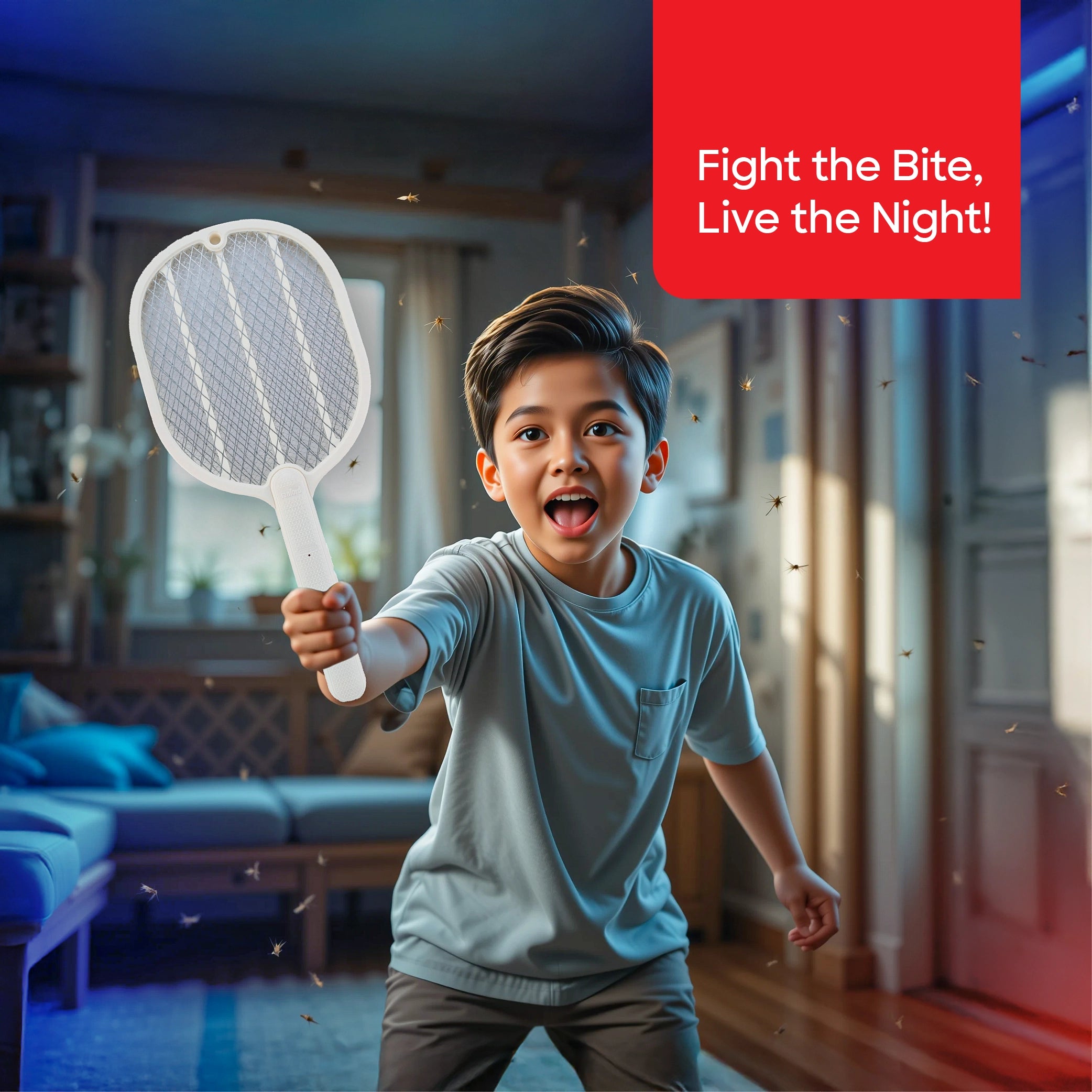Sanford Mosquito Bat Rechargeable 3500V with USB Type-C Charging Electric Bug Zapper - SF639MK-A Sanford KSA