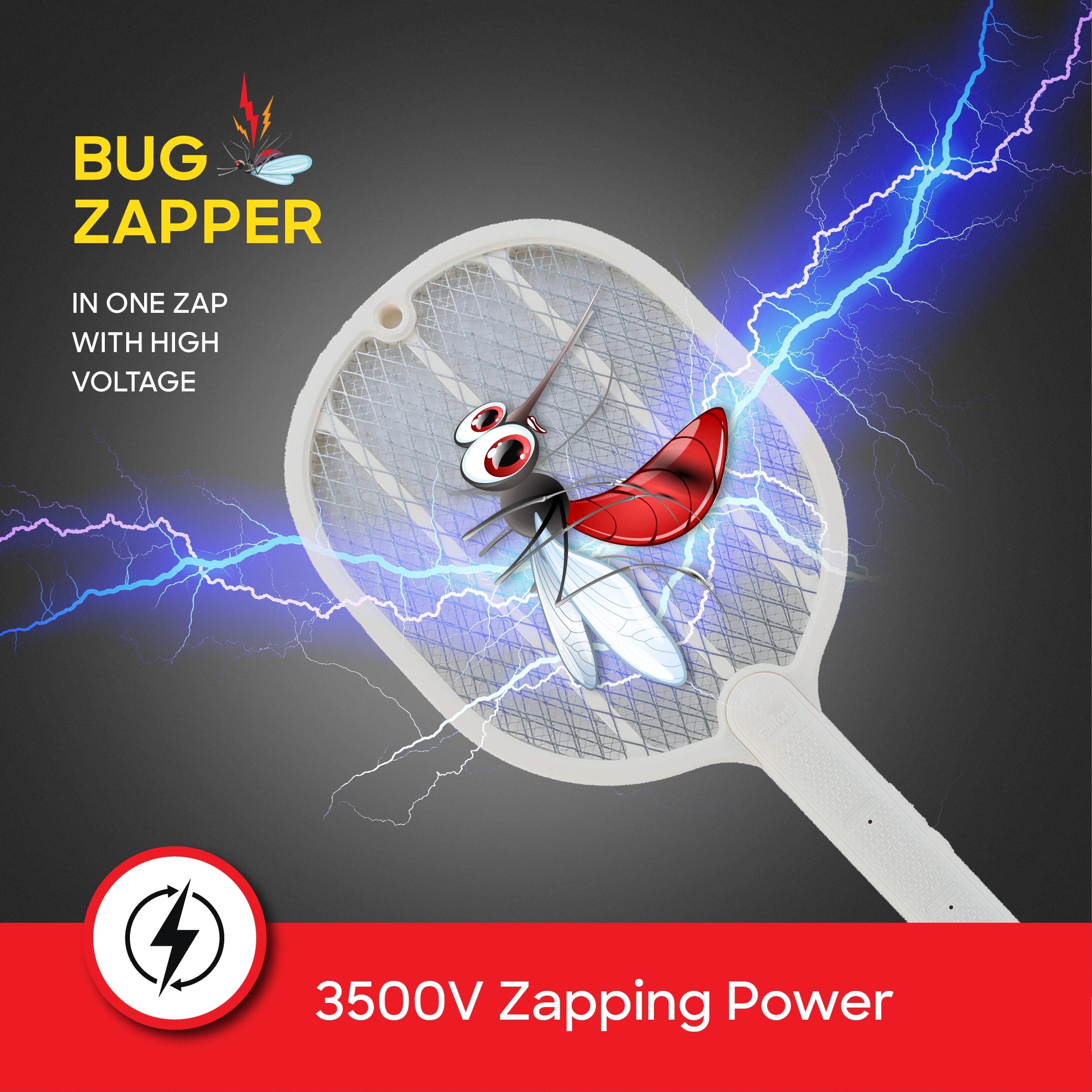 Sanford Mosquito Bat Rechargeable 3500V with USB Type-C Charging Electric Bug Zapper - SF639MK-A Sanford KSA