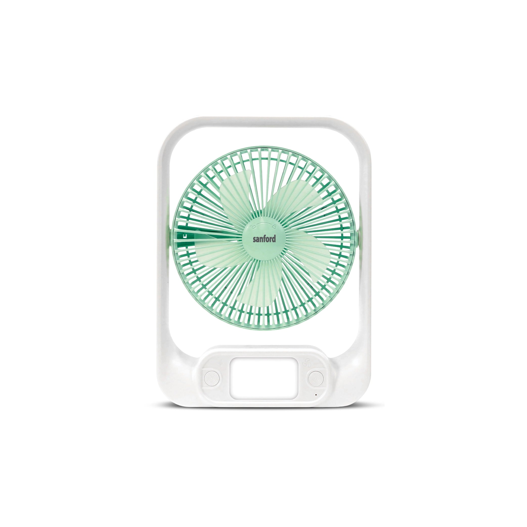 Sanford Table Fan 7-Inch Rechargeable 3600mAh 2-in-1 with LED Light and Tilt Head - SF6652RTF
