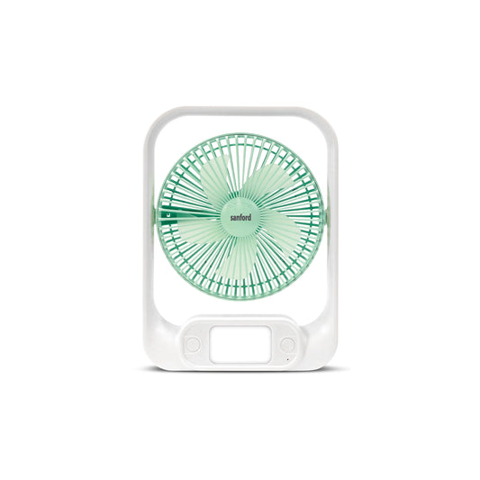 Sanford Table Fan 7-Inch Rechargeable 3600mAh 2-in-1 with LED Light and Tilt Head - SF6652RTF Sanford KSA