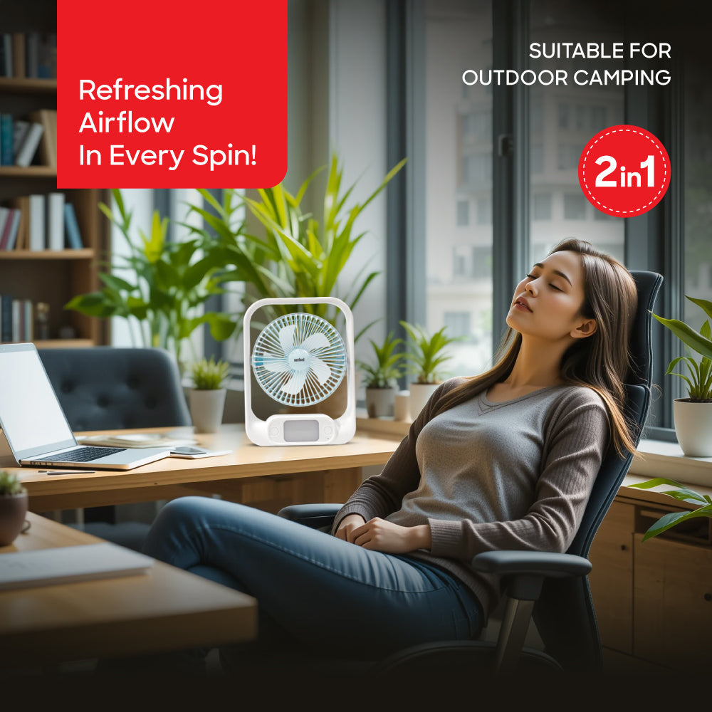 Sanford SF6652RTF fan 2-in-1 LED light and tilt head features