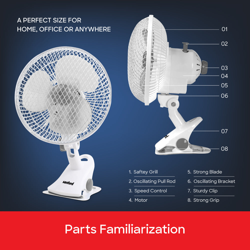 Sanford SF6660BFN package contents with accessories and mounting options