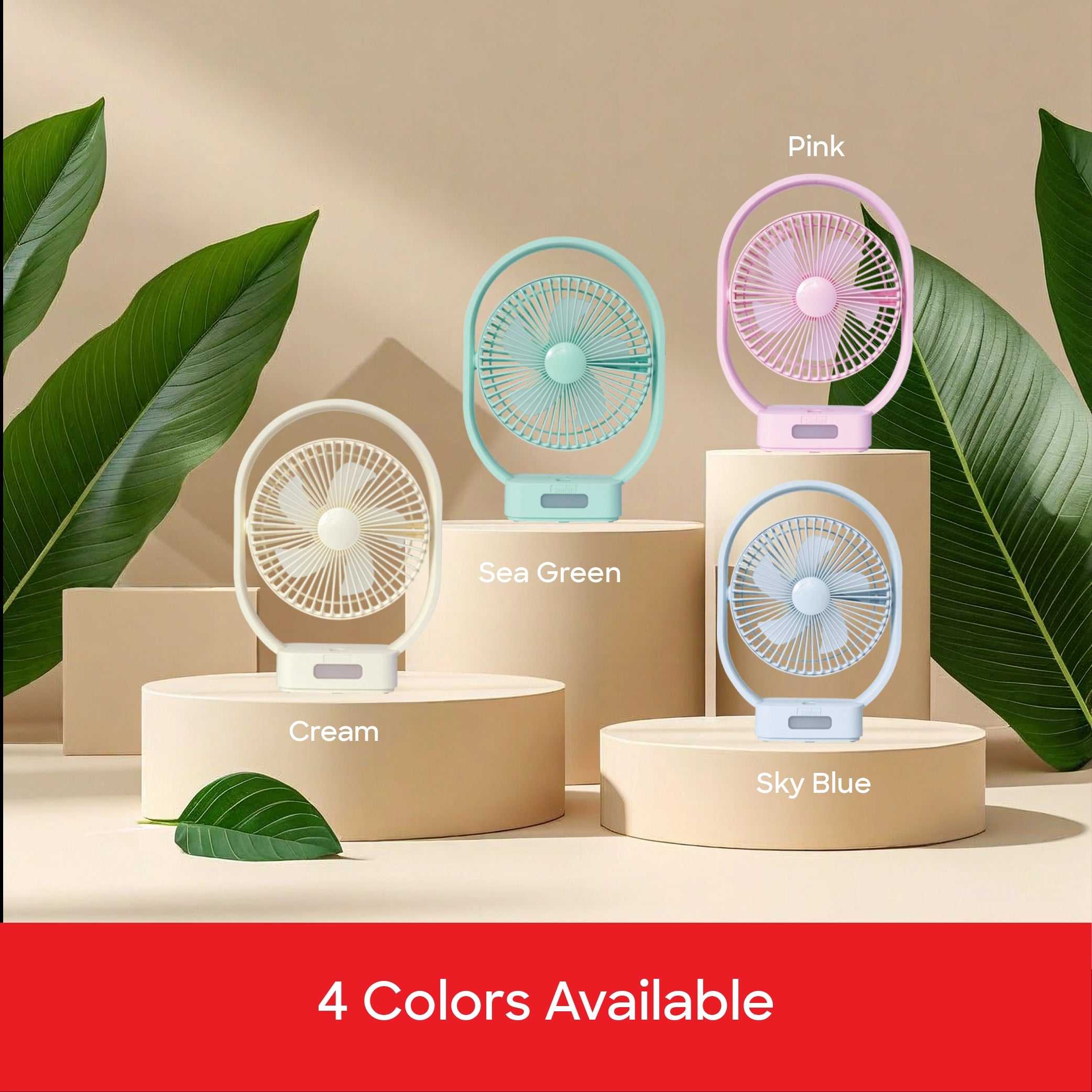 Sanford Table Fan 7-Inch Rechargeable 3600mAh with LED Light and Tilt Head - SF6662MFN Sanford KSA
