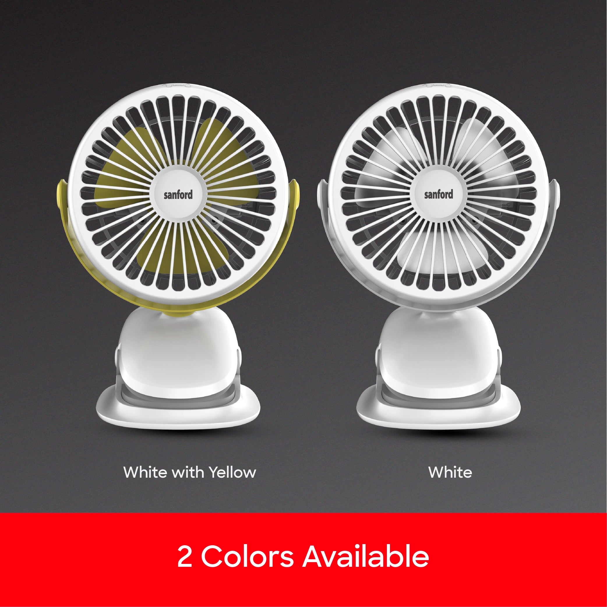 Sanford Clip Fan 4-Inch Rechargeable 2000mAh with 360° Rotation and Portable Use - SF6664PCF Sanford KSA