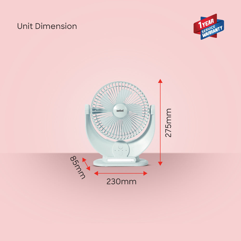 Sanford SF6669MFN fan dimensions and multi-function features display