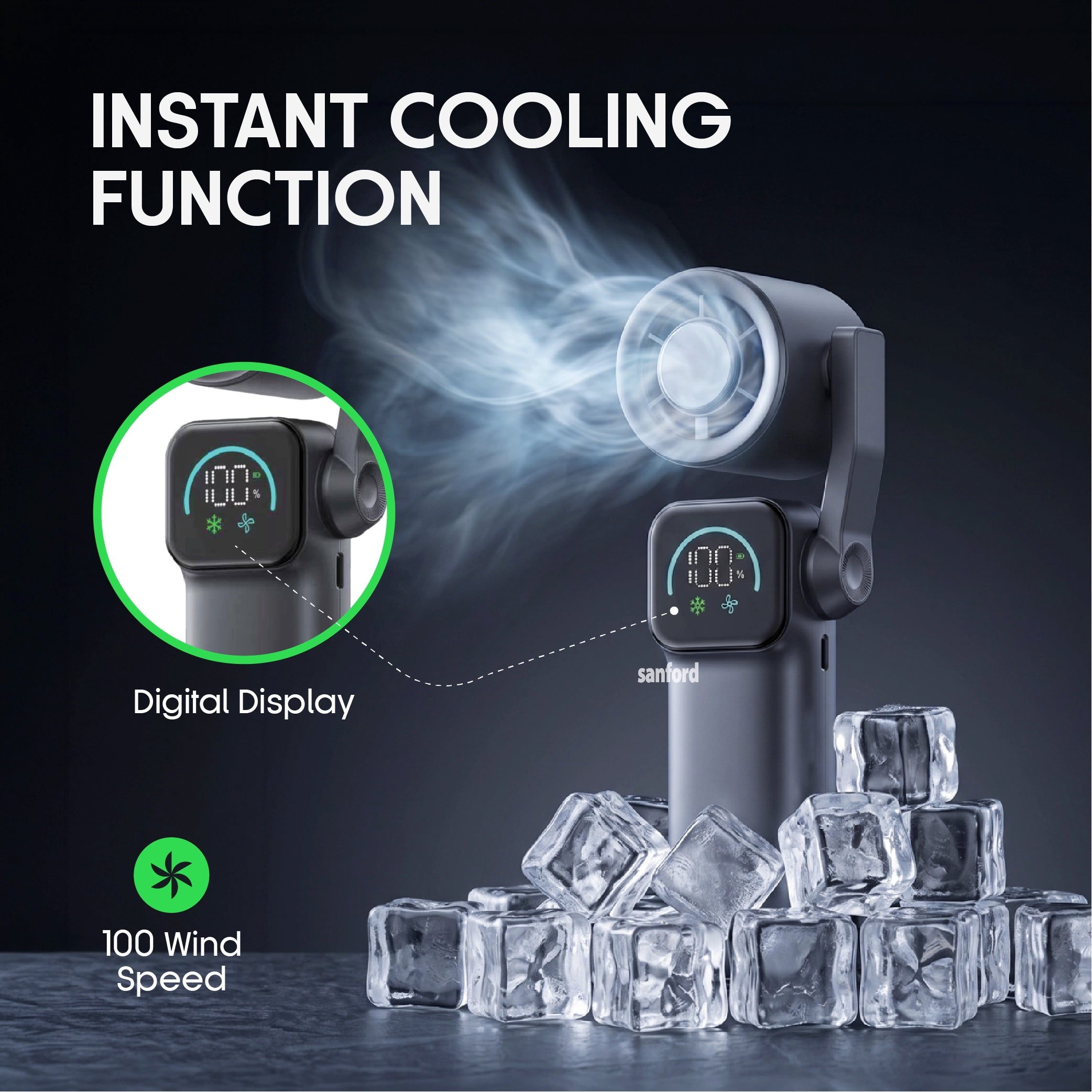 Sanford Cooling Hand Fan KSA Rechargeable 5 Speed & 3600mAh - SF6671HFN Sanford KSA