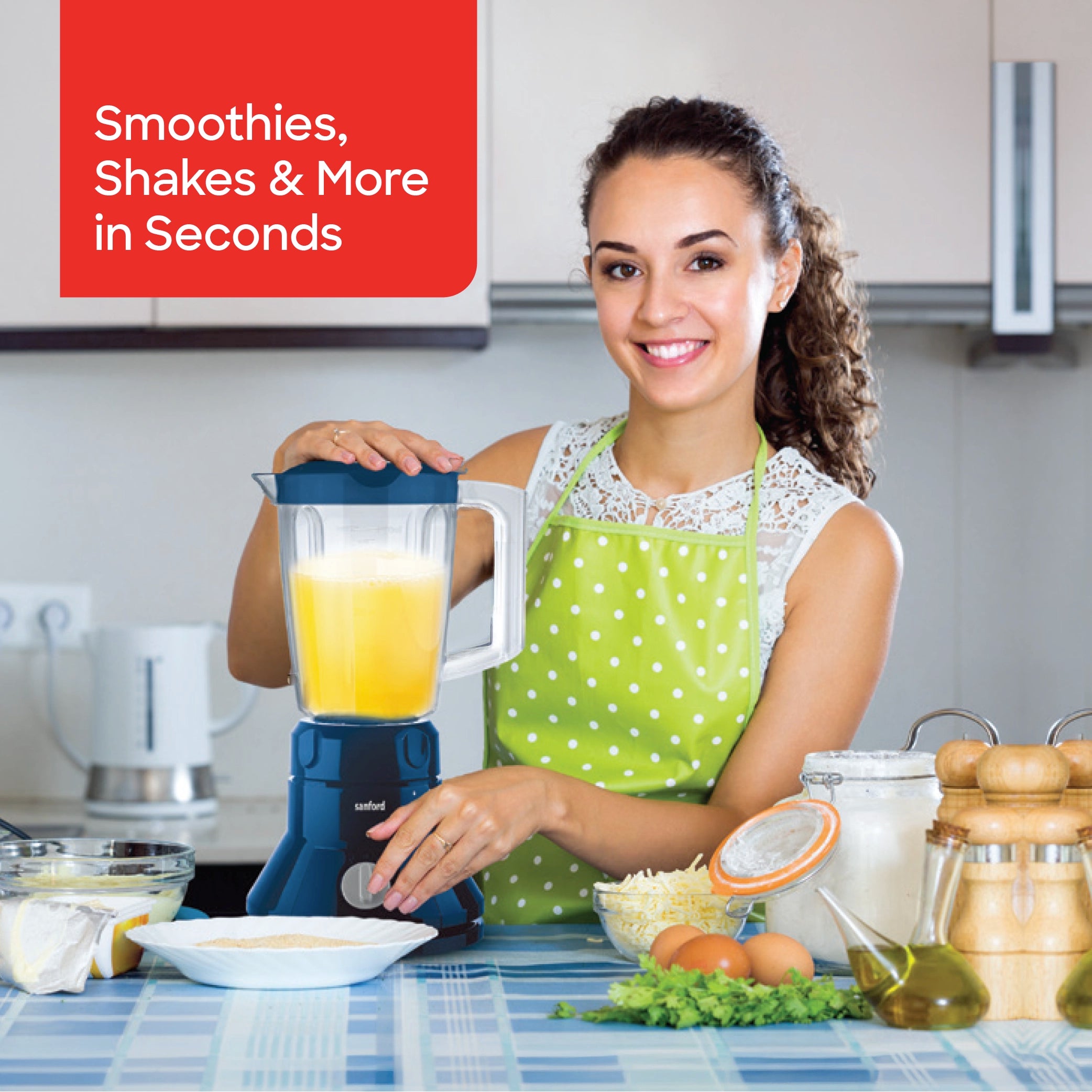 Sanford 2-in-1 Blender & Grinder 1.5L 350W with Dry Mill, Stainless Steel Blades - SF6803BR