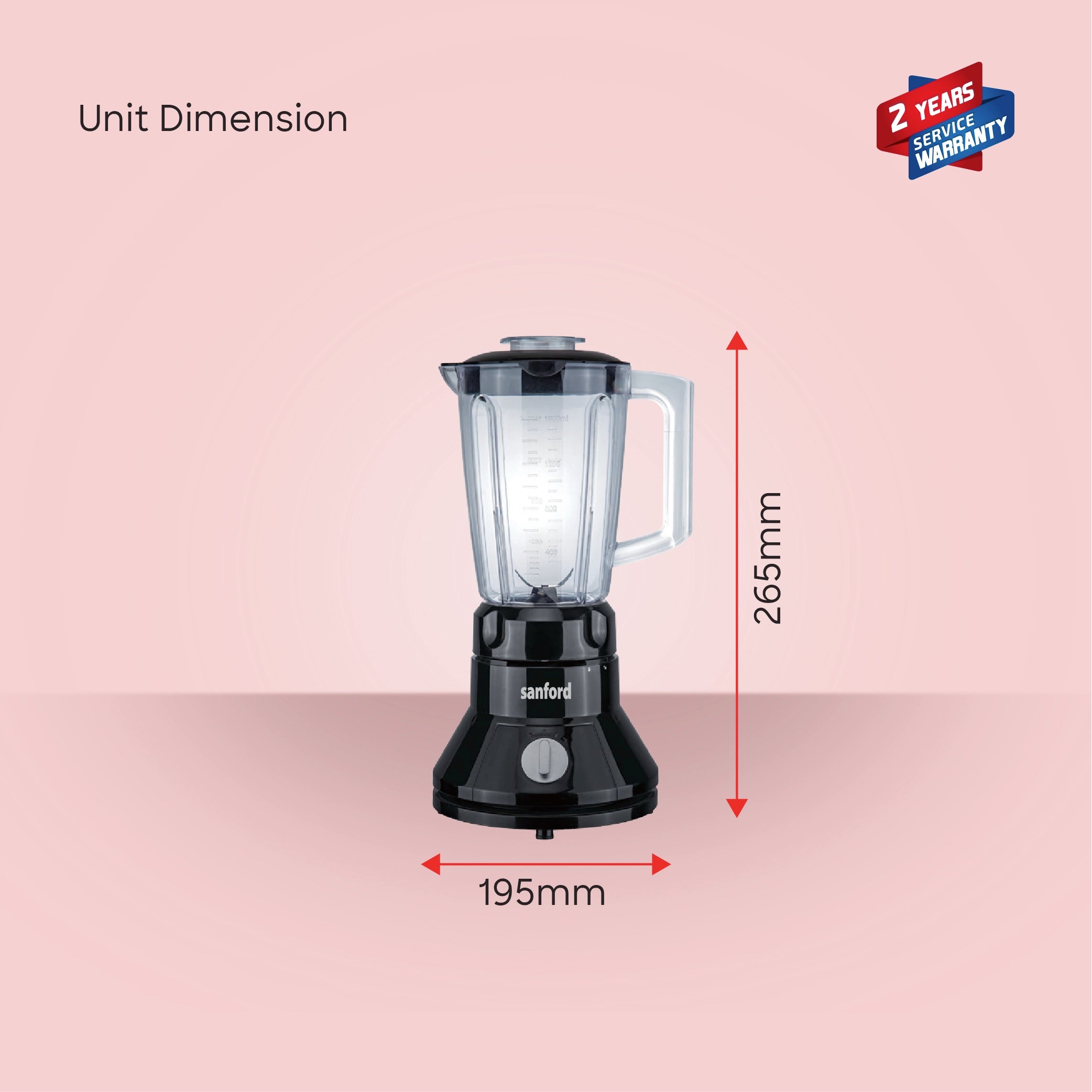 Sanford SF6803BR 2-in-1 blender complete set with attachments