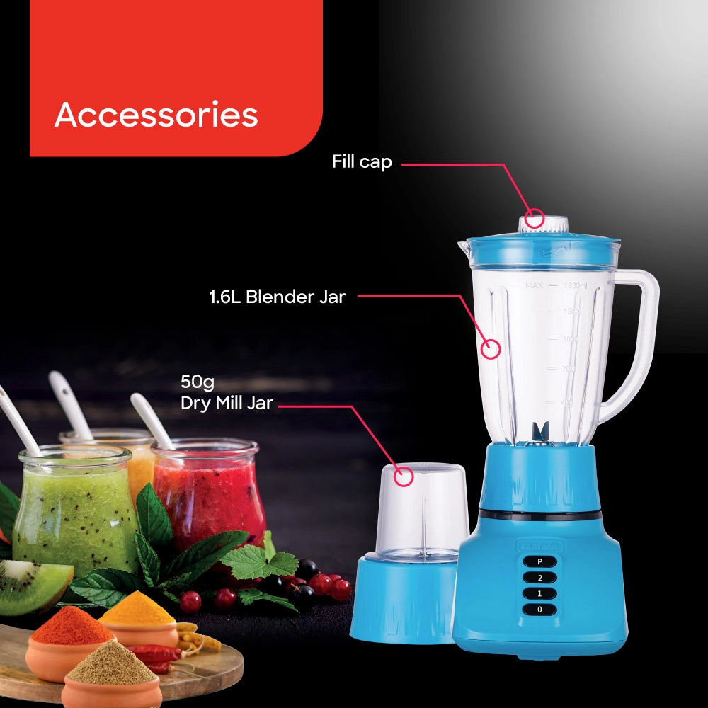 Sanford 2-in-1 Blender 1.6L 400W with Dry Mill, Stainless Steel Blades - SF6806BR Sanford KSA