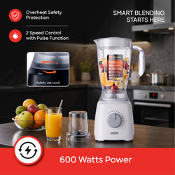 Sanford 2-in-1 Blender 1.8L 600W with Dry Mill, Stainless Steel Blades - SF6808BR