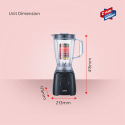Sanford 2-in-1 Blender 1.8L 600W with Dry Mill, Stainless Steel Blades - SF6808BR