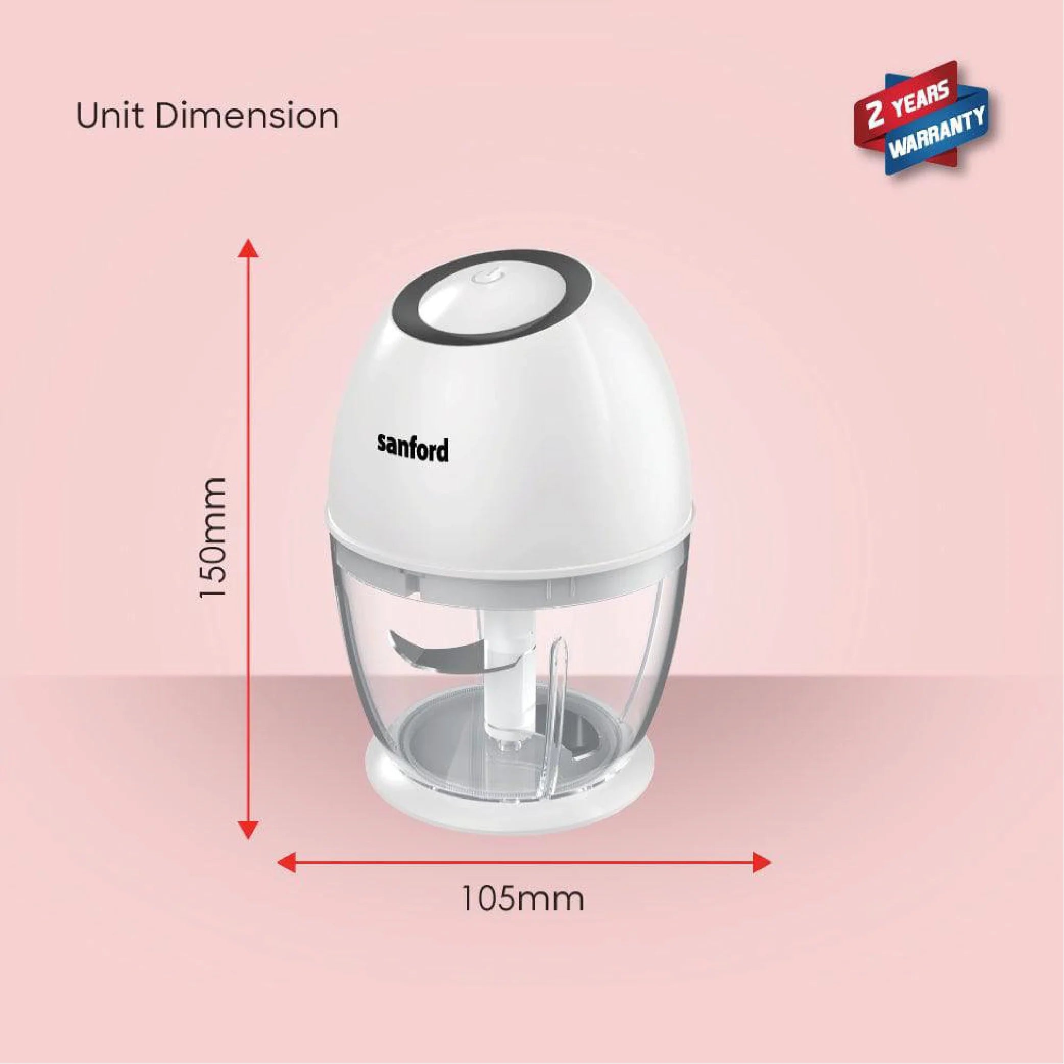Rechargeable food chopper 450ml USB charging & stainless steel blades sanford 6
